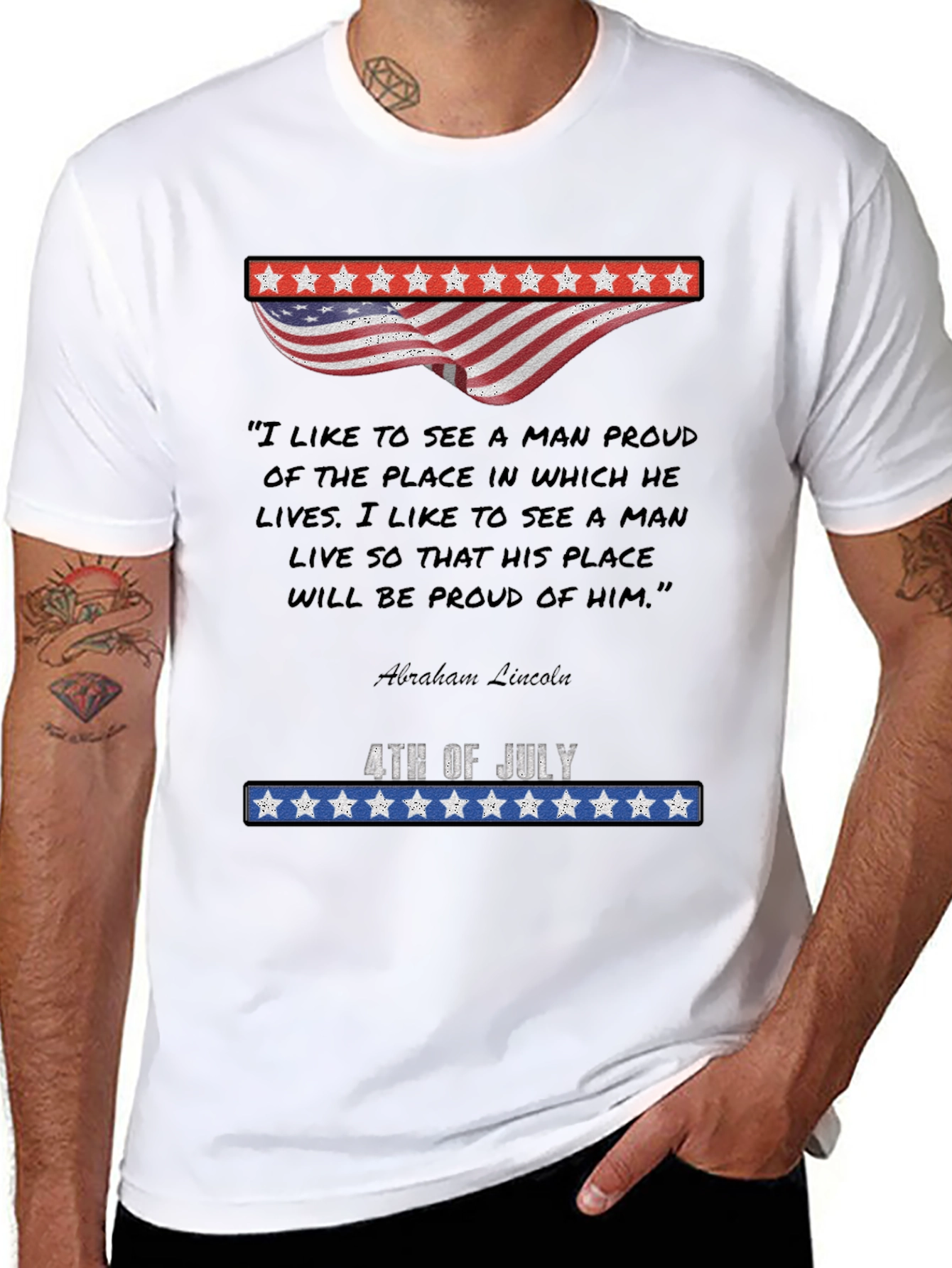 Patriotic 4th of July Abraham Lincoln Quote T-Shirt