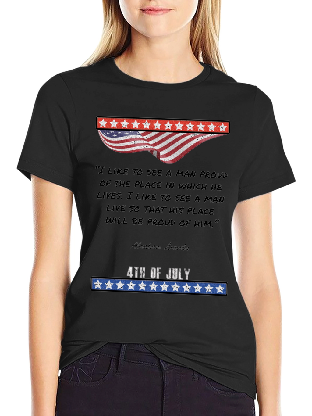Patriotic 4th of July Abraham Lincoln Quote T-Shirt