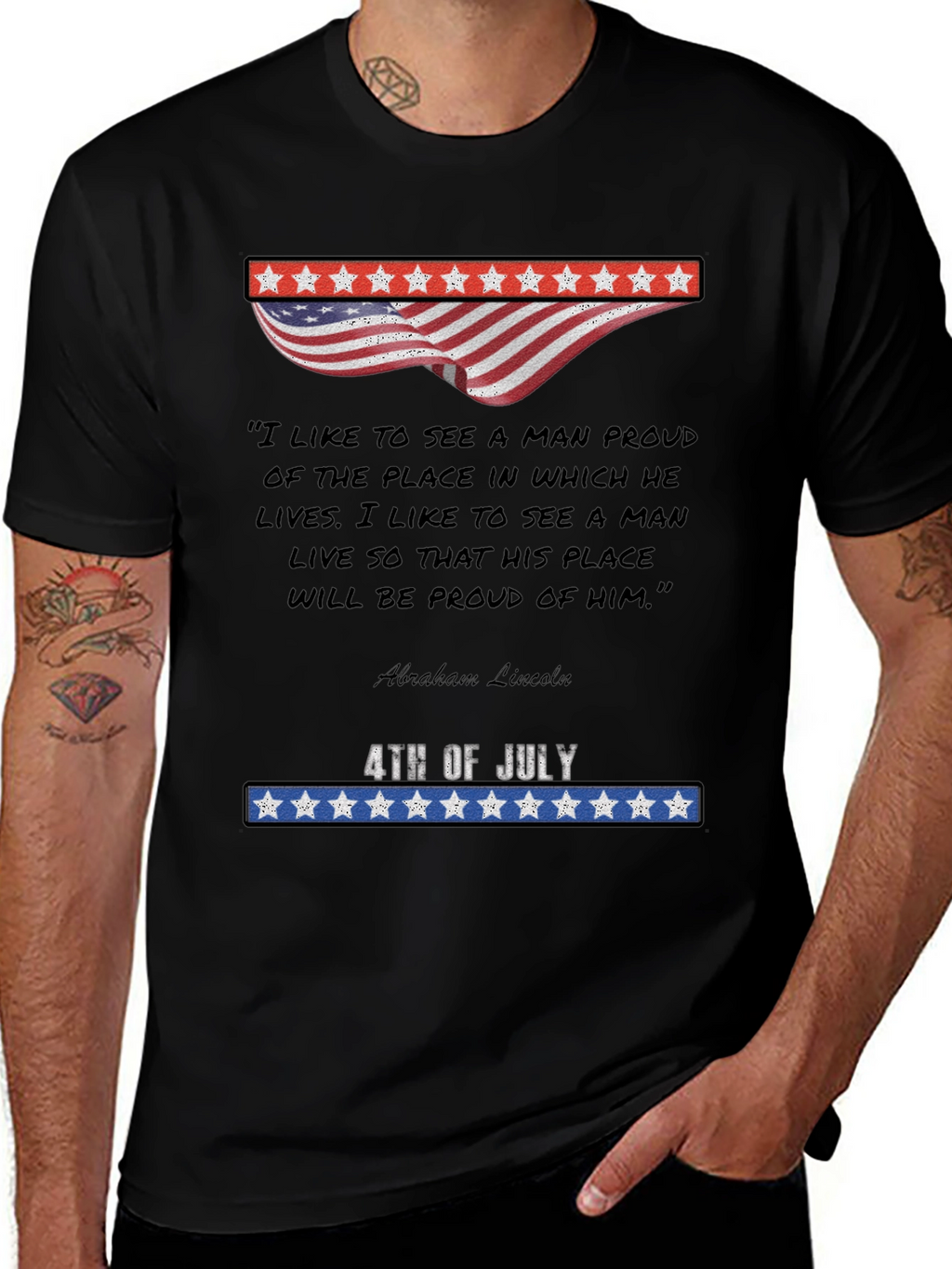 Patriotic 4th of July Abraham Lincoln Quote T-Shirt