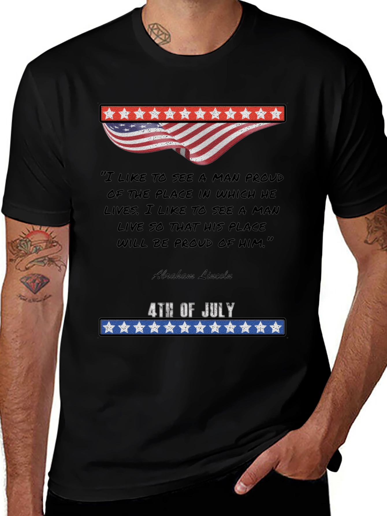 Patriotic 4th of July Abraham Lincoln Quote T-Shirt