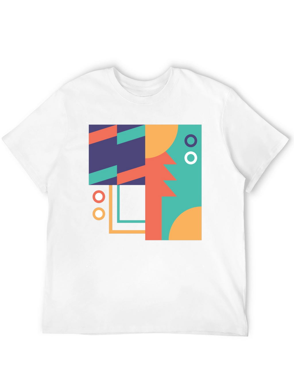 Geometric Art Print Black T-Shirt