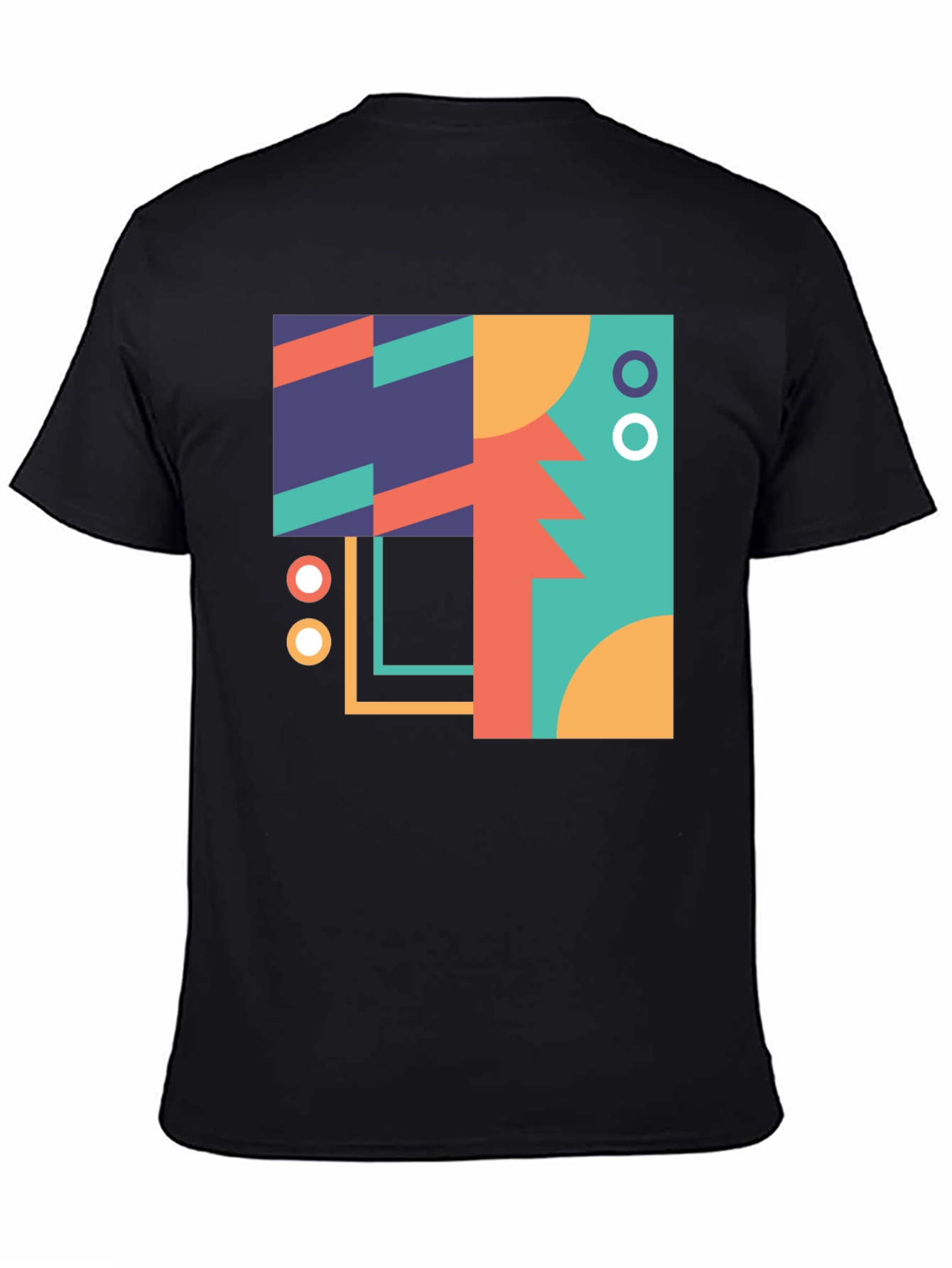 Geometric Art Print Black T-Shirt