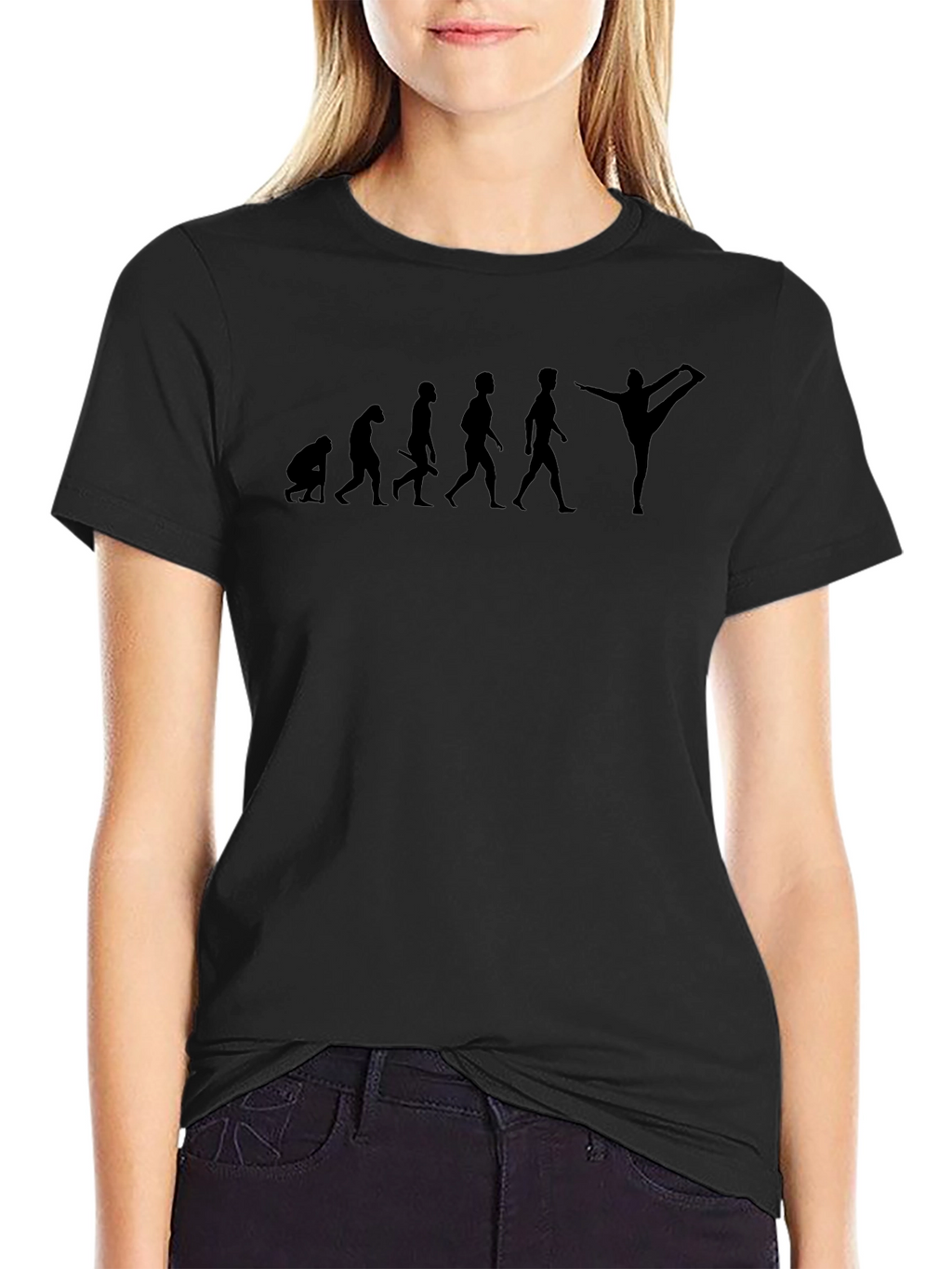 Yoga Evolution Black Graphic T-Shirt