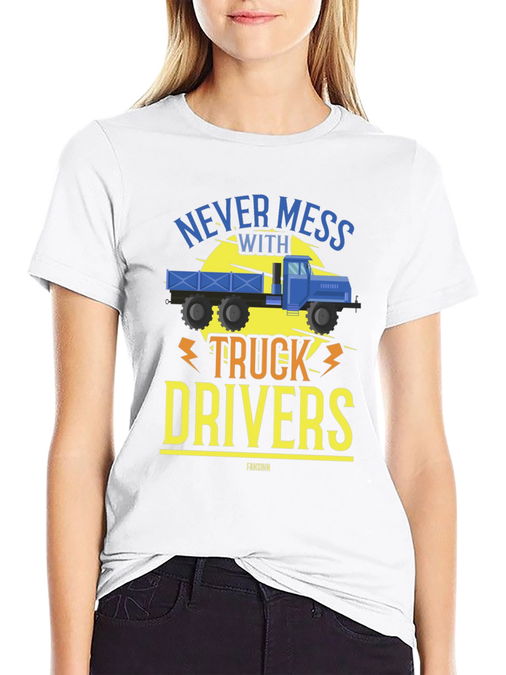 Never Mess With Truck Drivers Black Tee