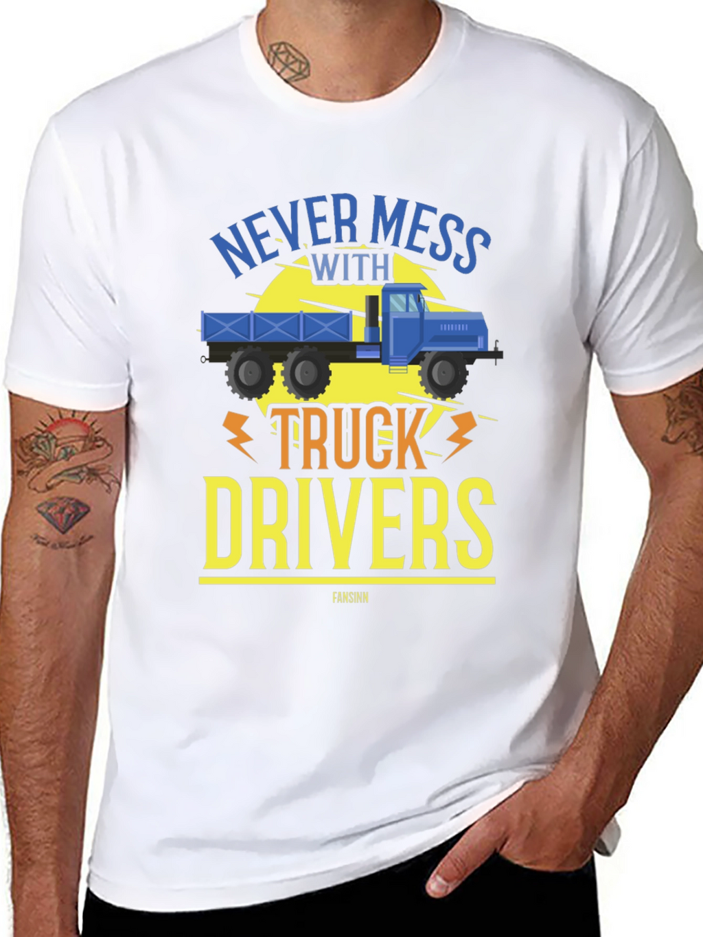 Never Mess With Truck Drivers Black Tee