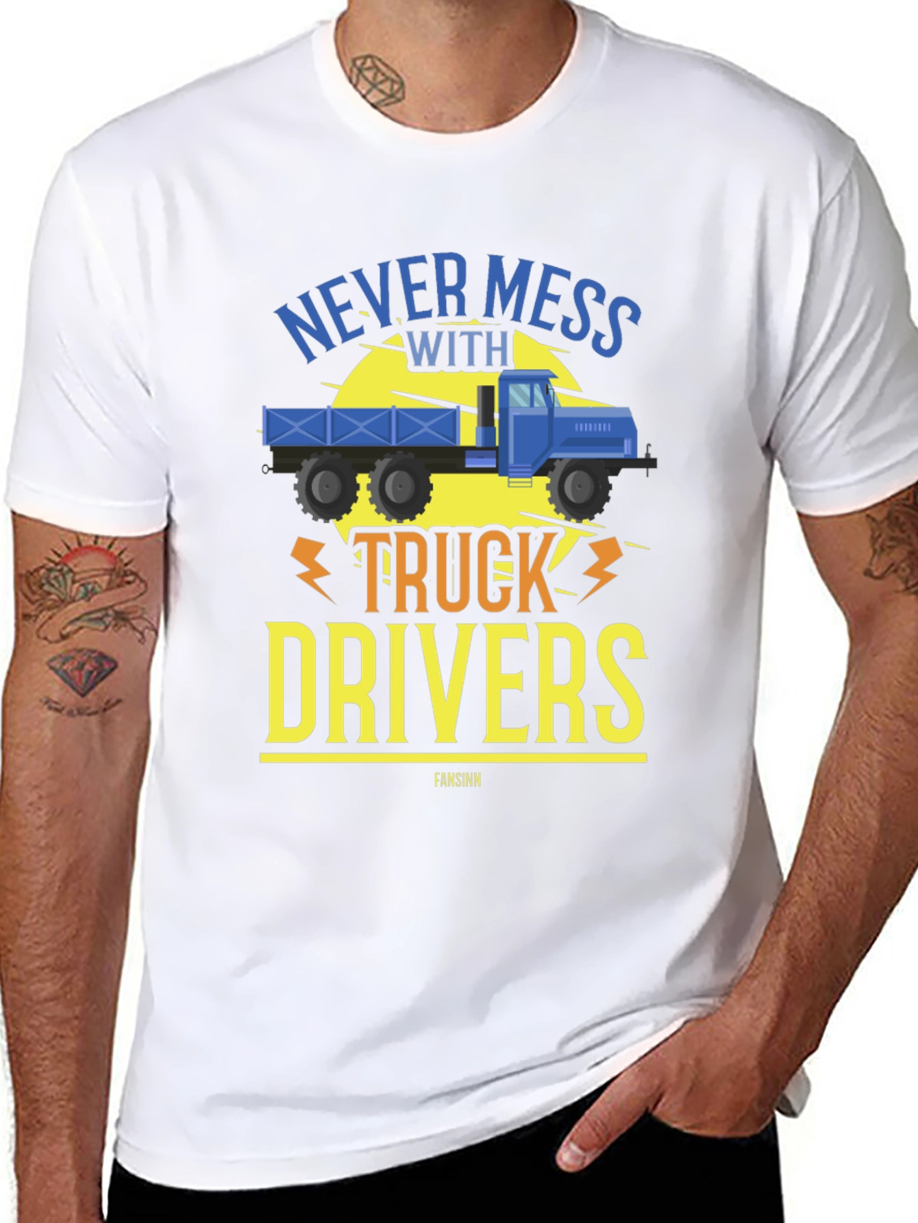 Never Mess With Truck Drivers Black Tee