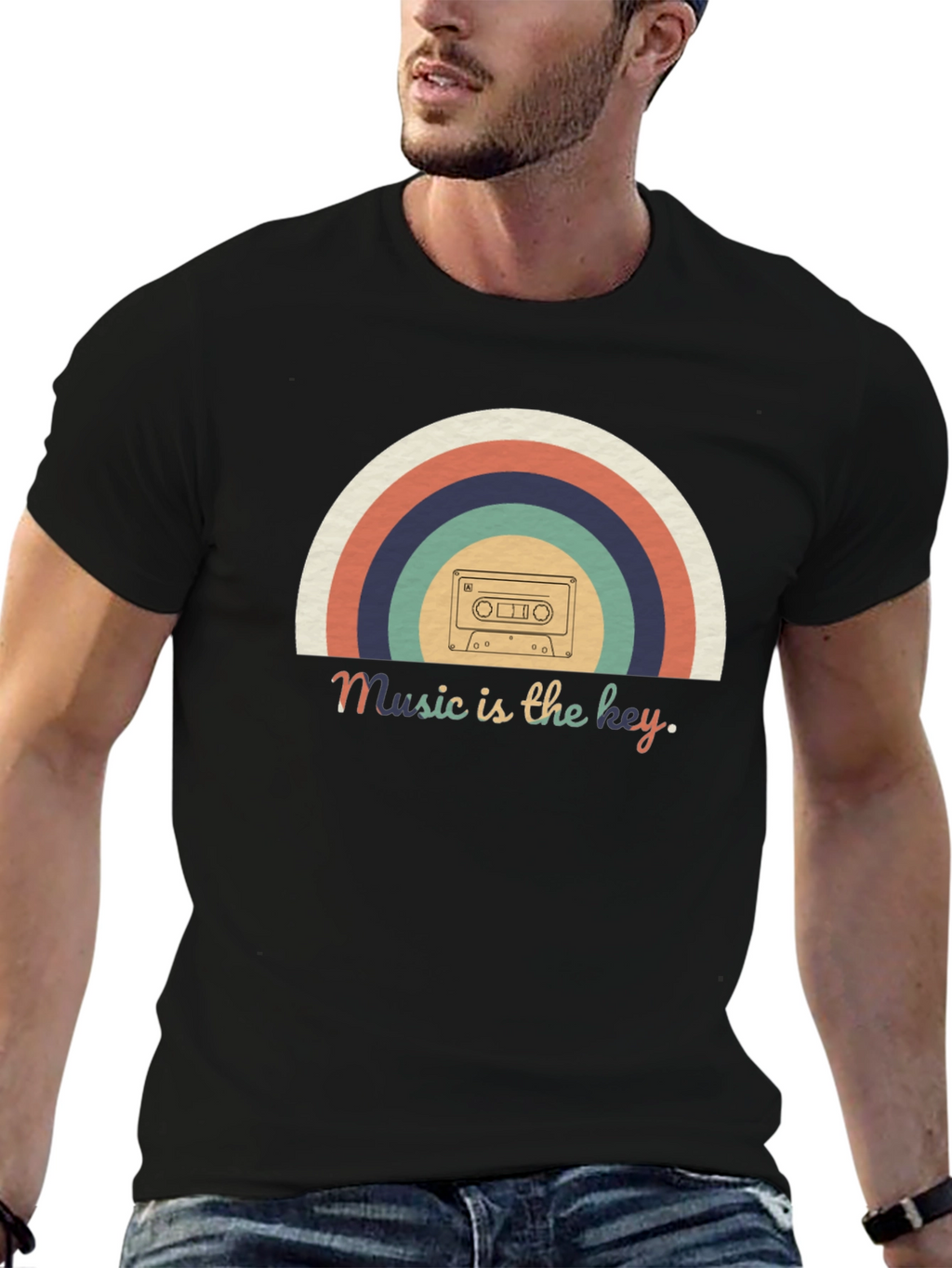 Retro Cassette Rainbow Music T-Shirt