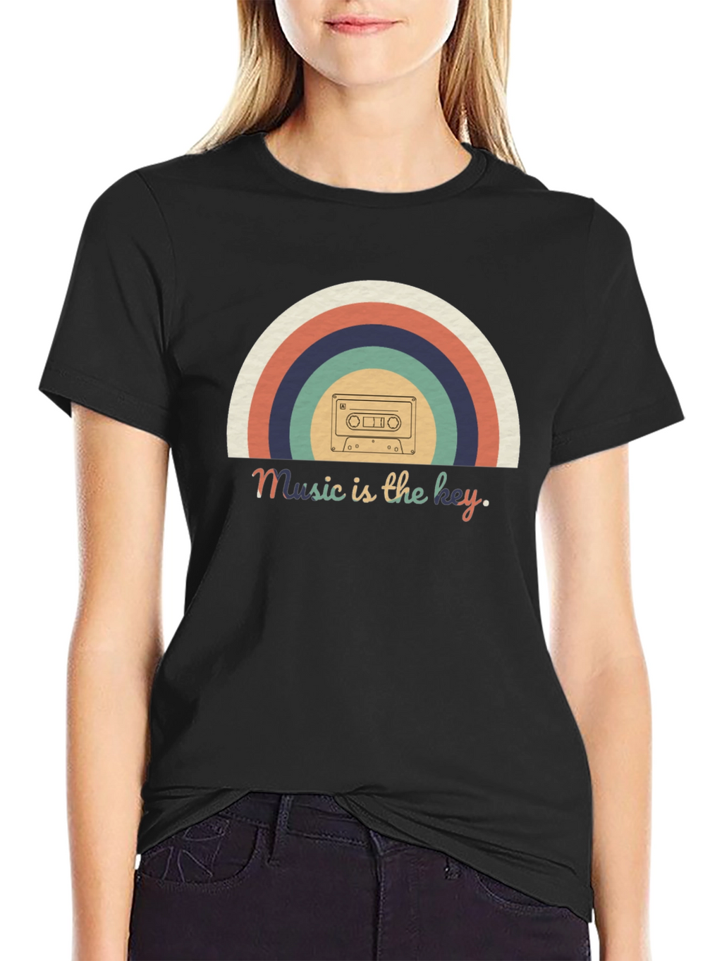 Retro Cassette Rainbow Music T-Shirt