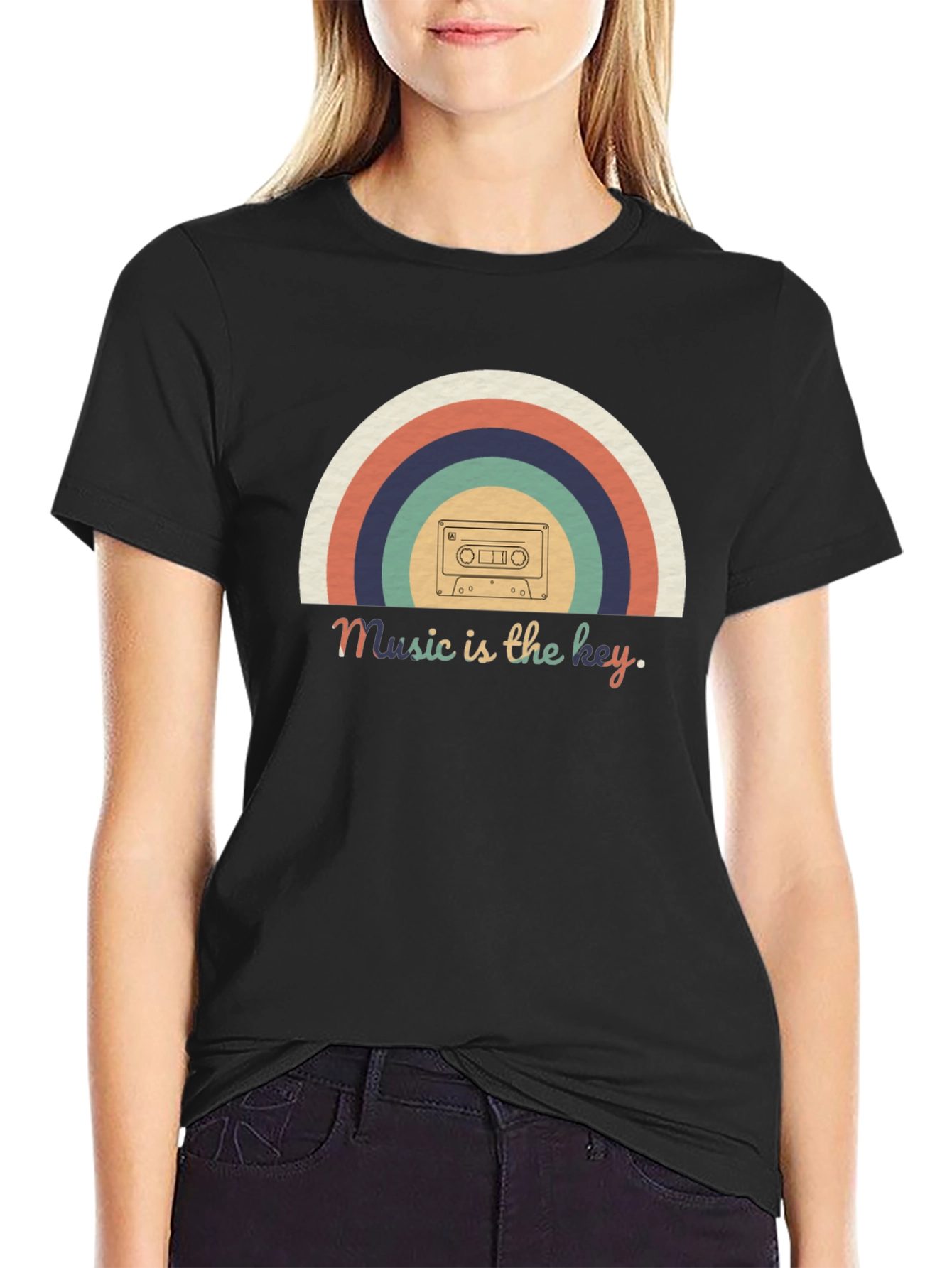 Retro Cassette Rainbow Music T-Shirt