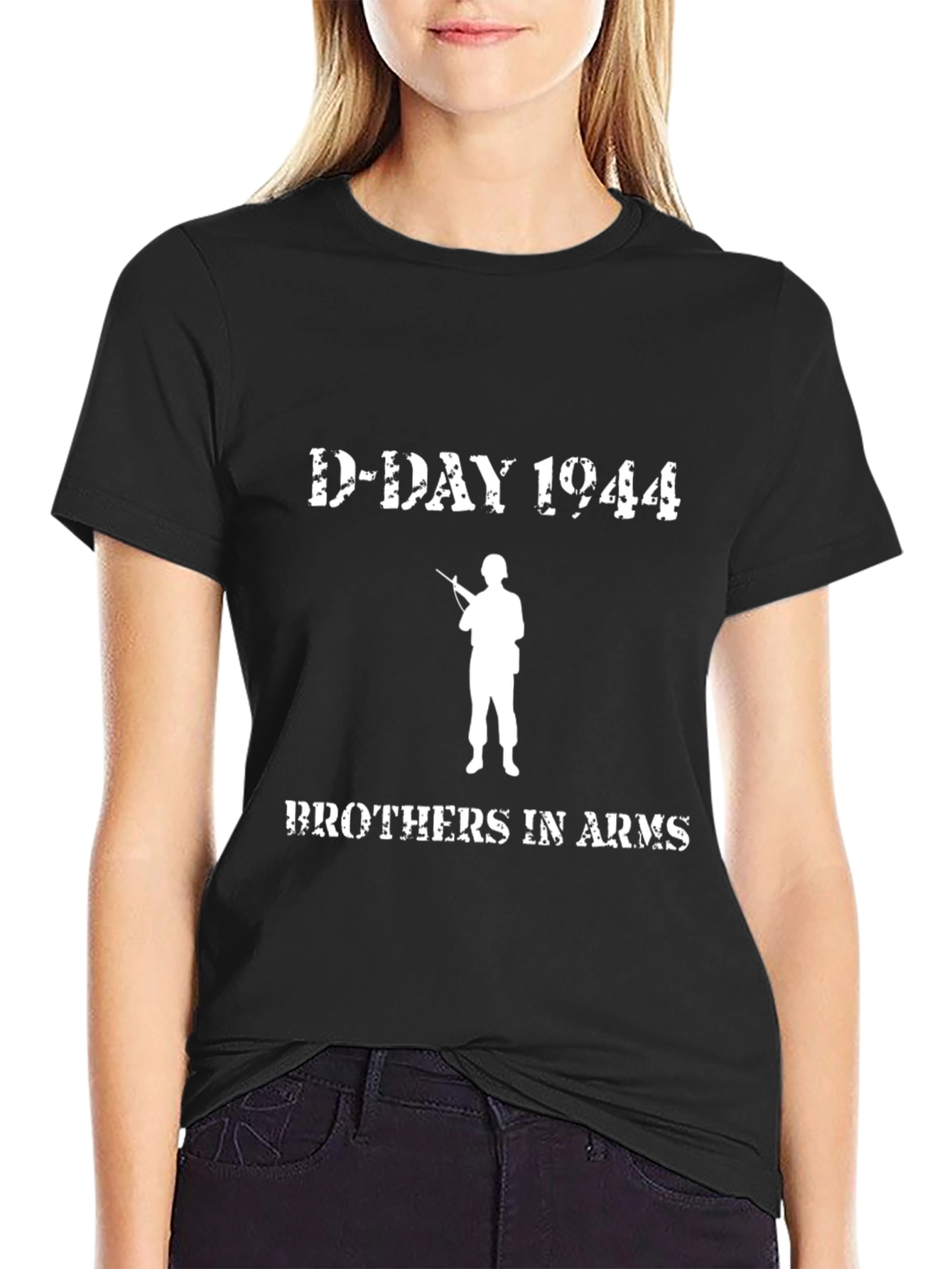 D-Day 1944 Brothers in Arms Black T-Shirt