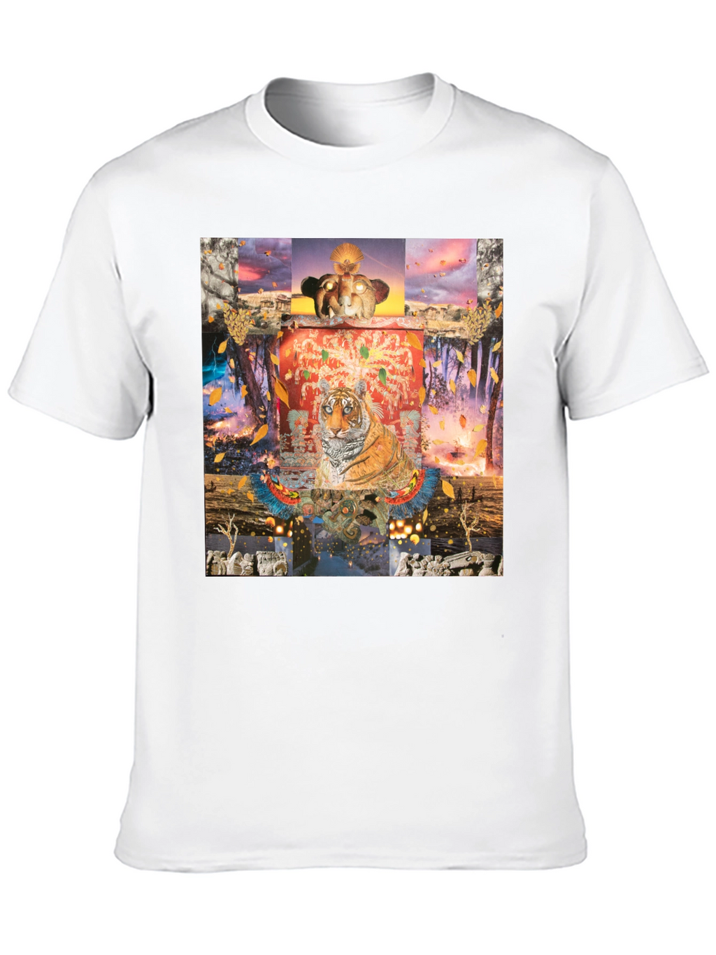 Tiger Graphic Print Crew Neck T-Shirt