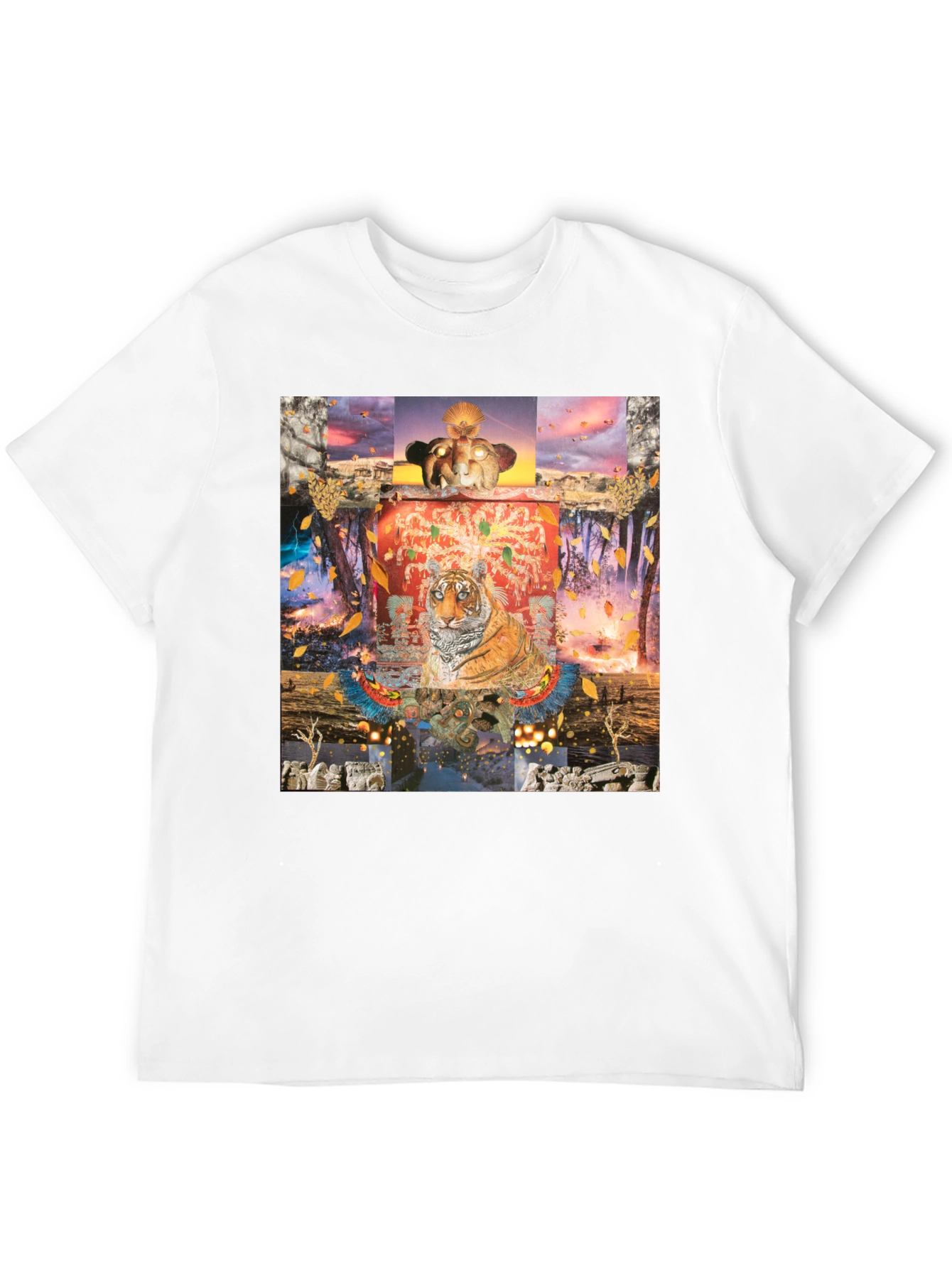 Tiger Graphic Print Crew Neck T-Shirt