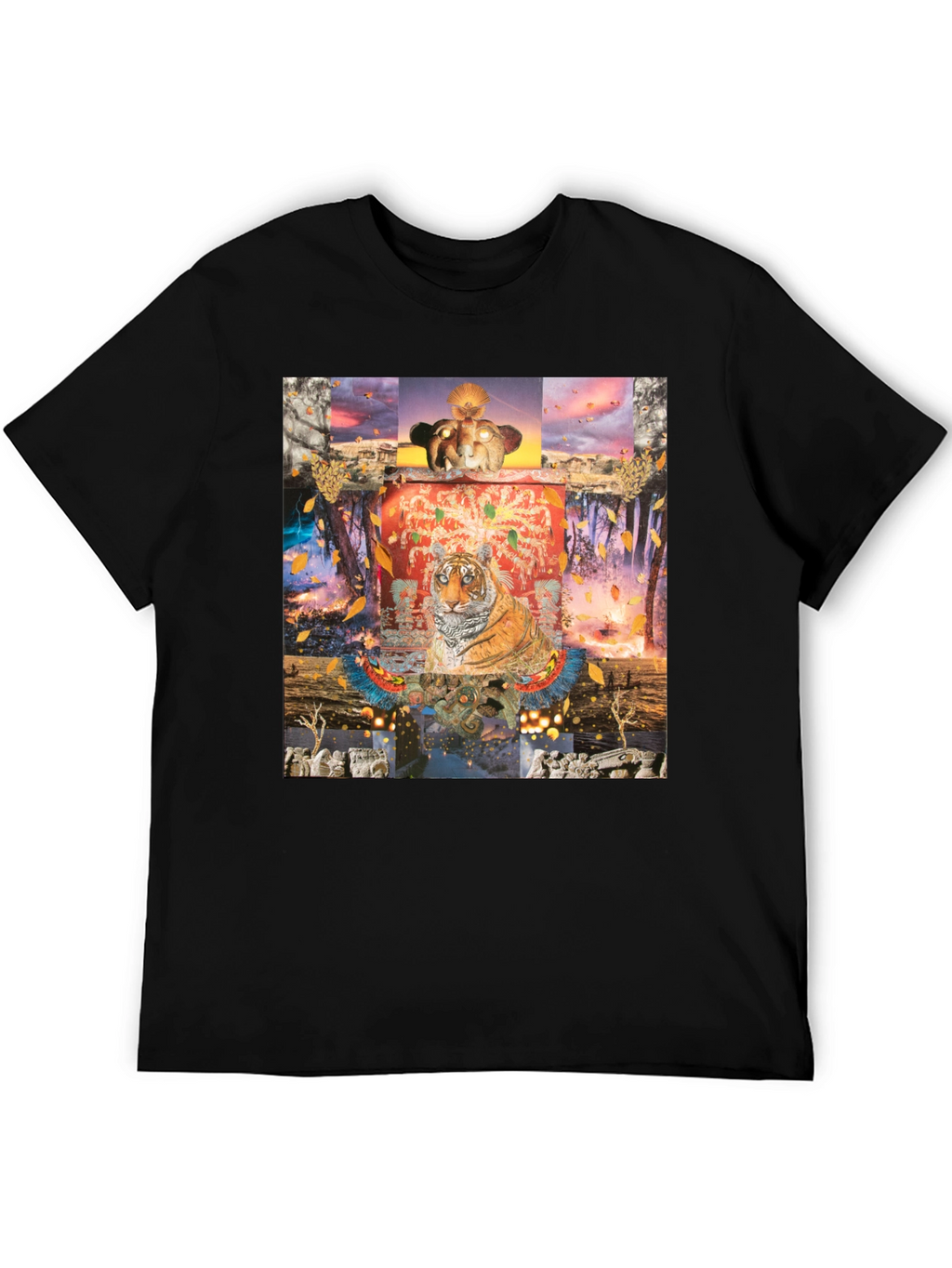 Tiger Graphic Print Crew Neck T-Shirt