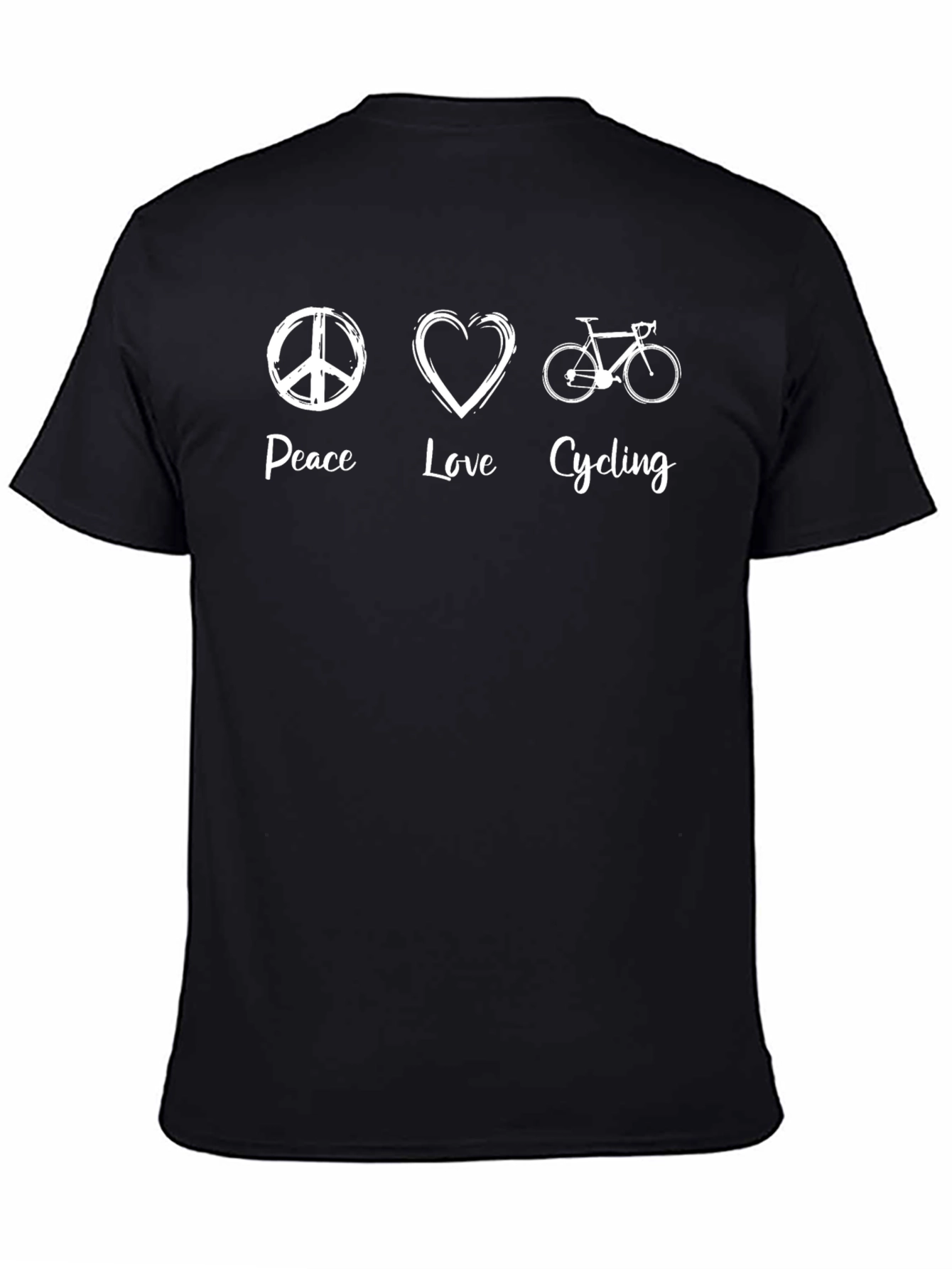 Peace Love Cycling Black T-Shirt