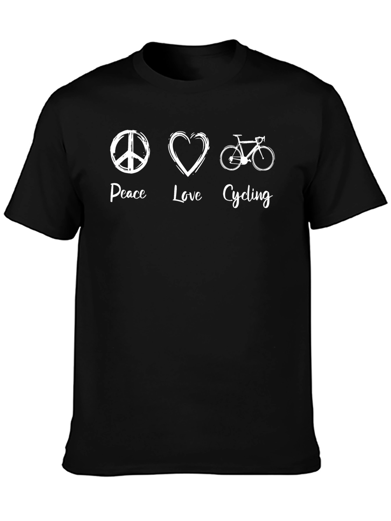 Peace Love Cycling Black T-Shirt