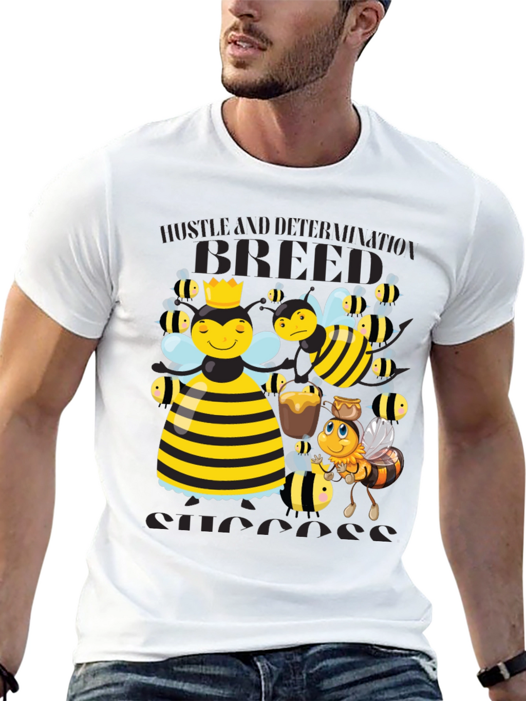 Bee Hustle Graphic Tee - Black
