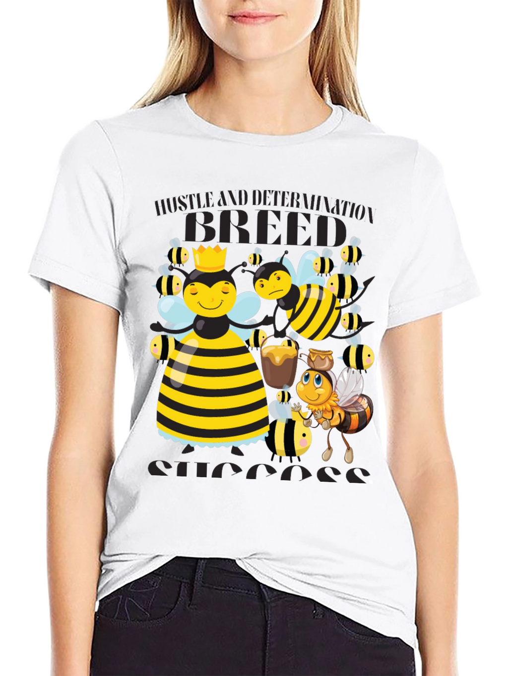 Bee Hustle Graphic Tee - Black