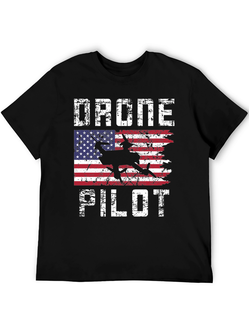 Drone Pilot American Flag Graphic T-Shirt