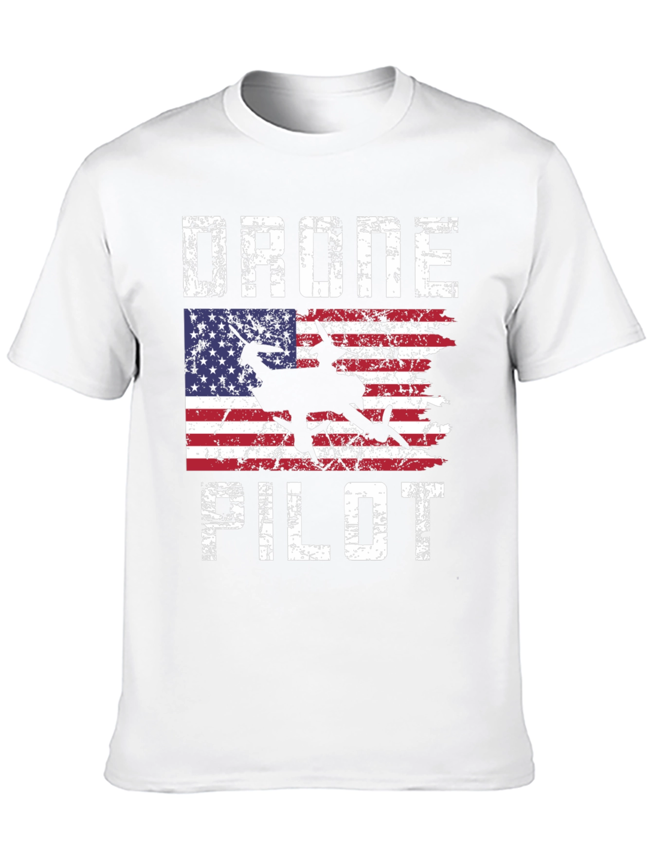 Drone Pilot American Flag Graphic T-Shirt