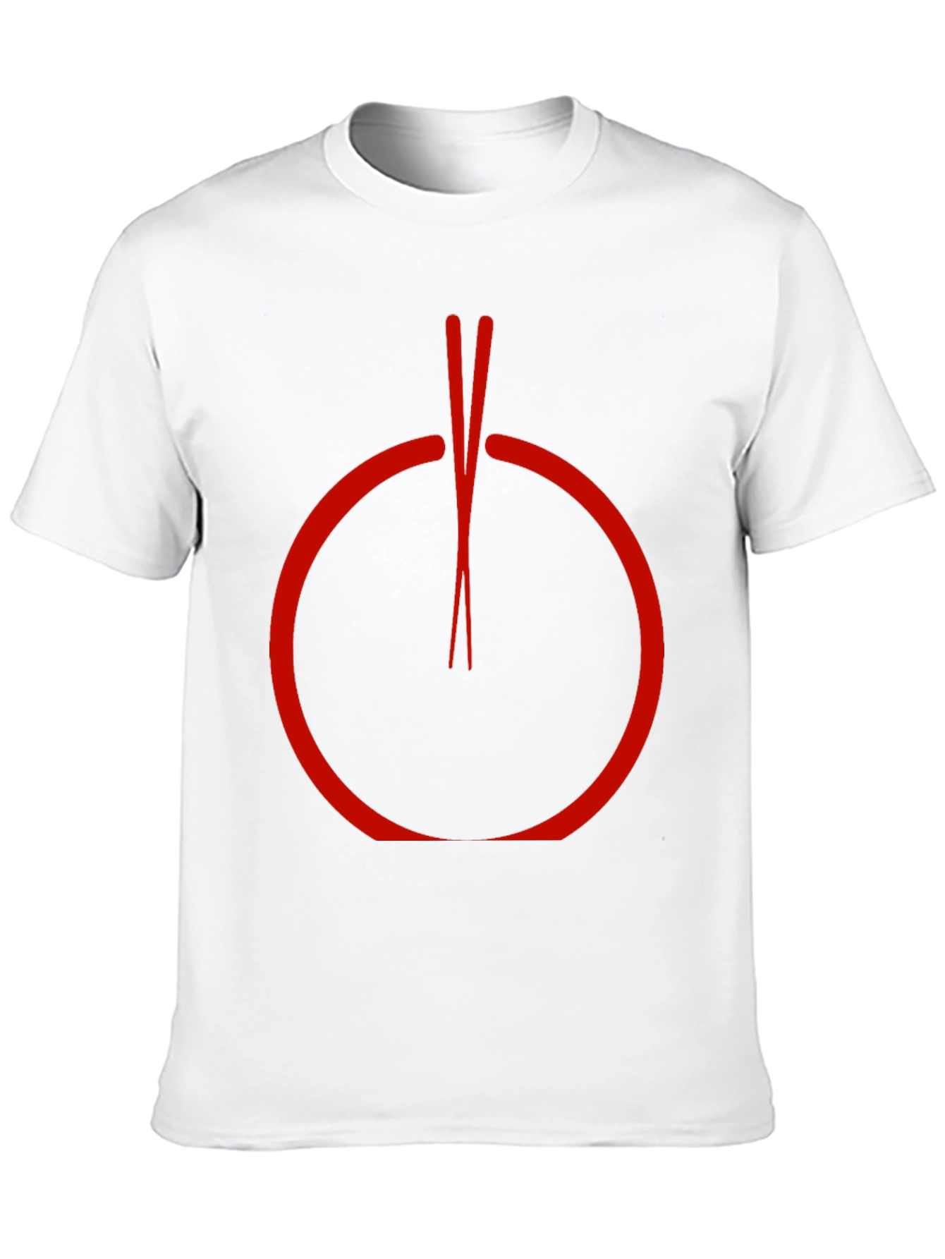 Red Circle Chopsticks Graphic Tee - Unique Style