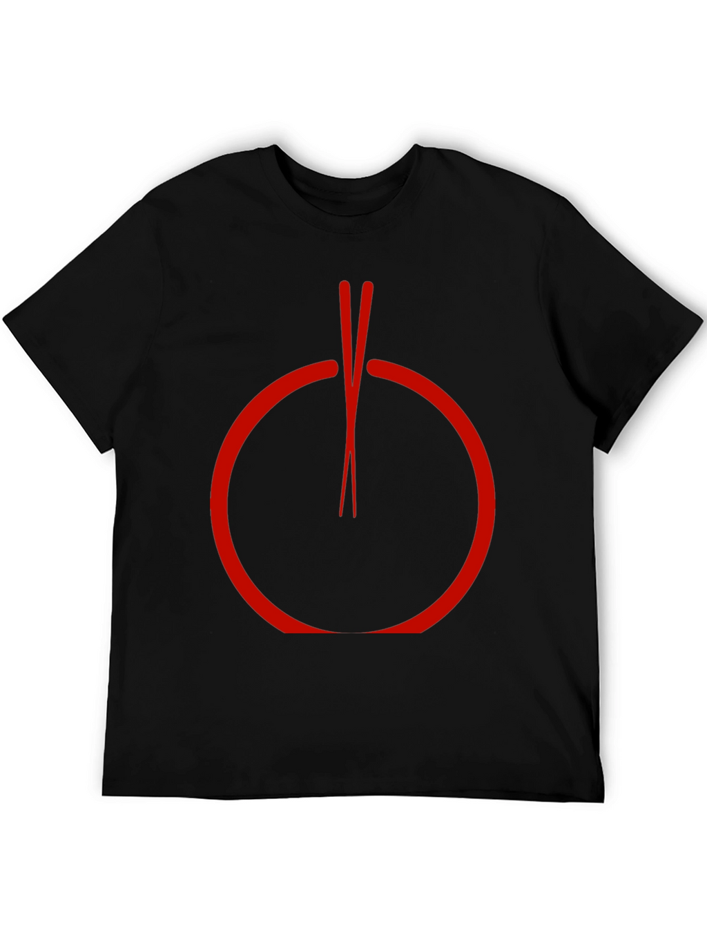 Red Circle Chopsticks Graphic Tee - Unique Style