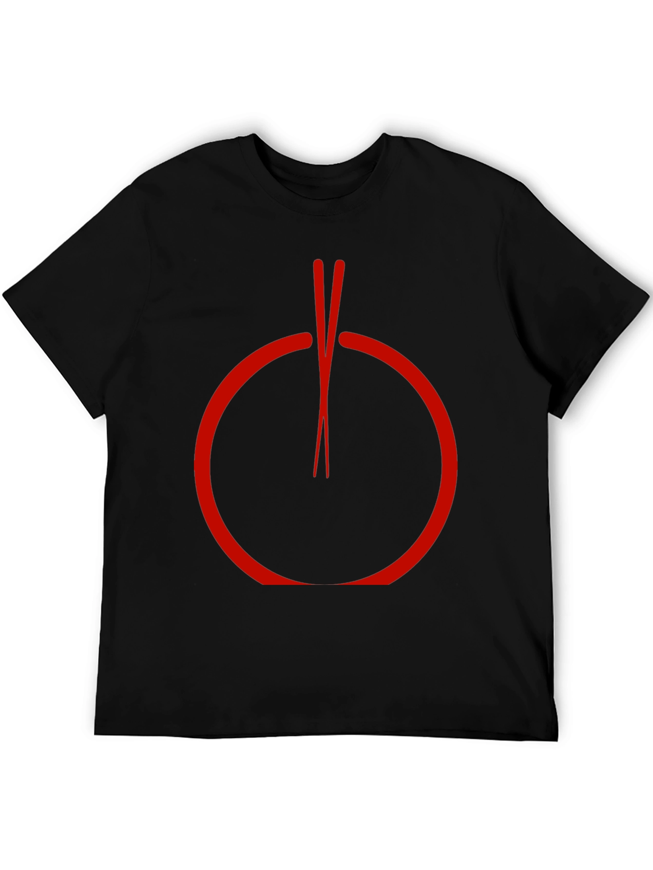 Red Circle Chopsticks Graphic Tee - Unique Style