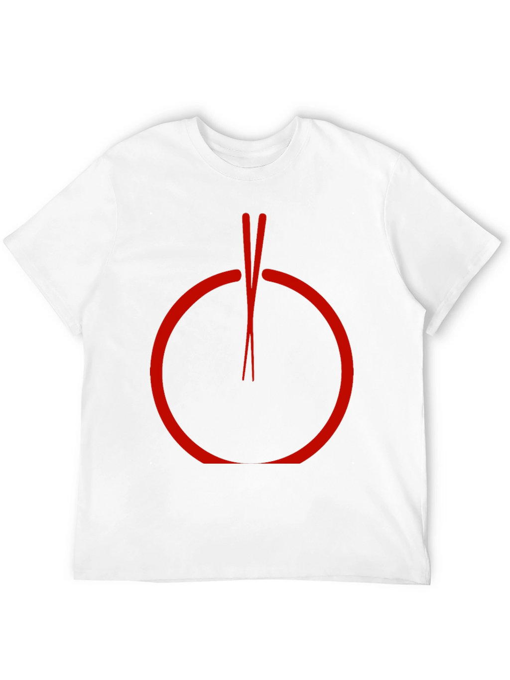 Red Circle Chopsticks Graphic Tee - Unique Style