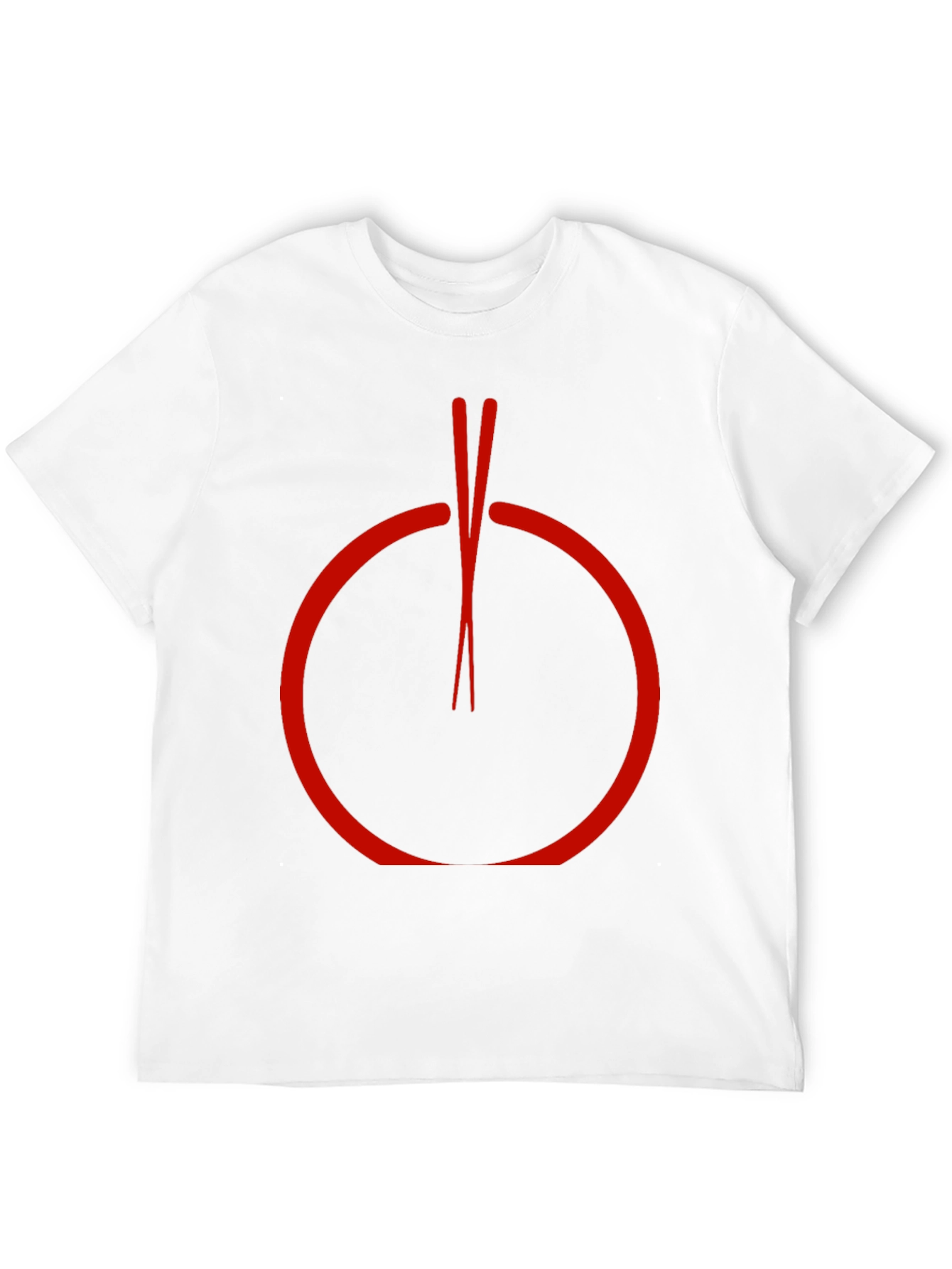 Red Circle Chopsticks Graphic Tee - Unique Style