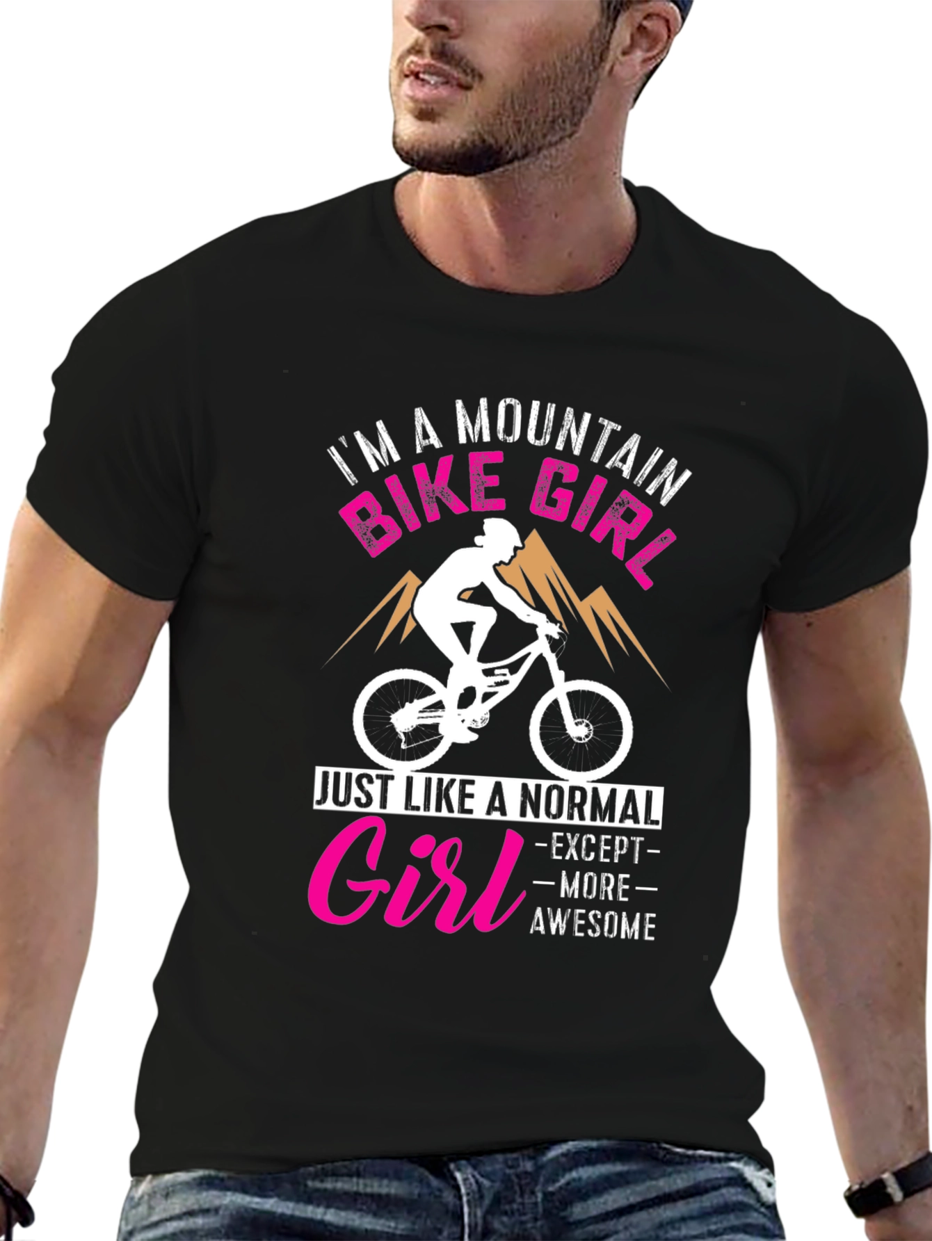 Mountain Bike Girl Graphic Tee - Awesome Biker Shirt