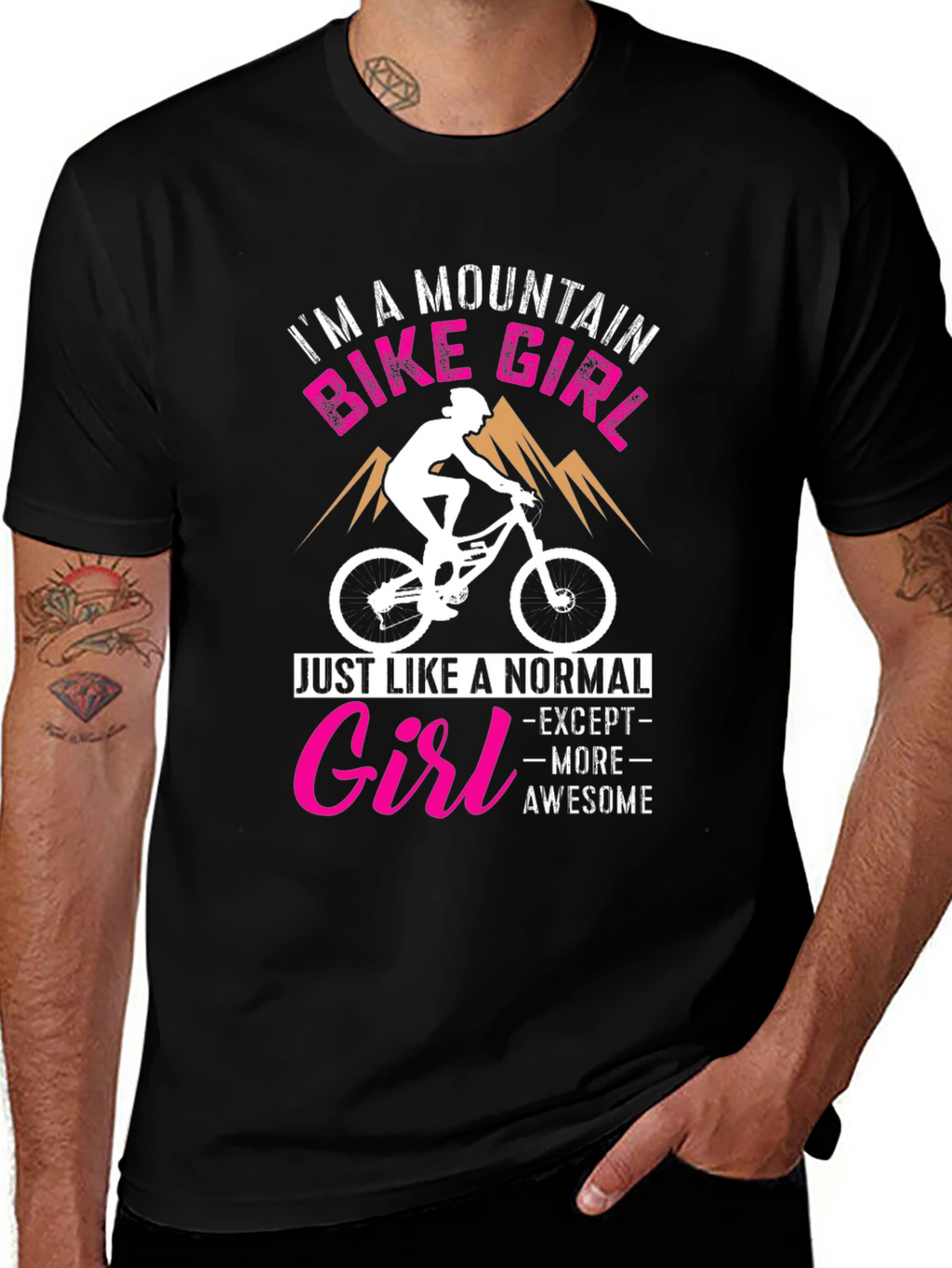 Mountain Bike Girl Graphic Tee - Awesome Biker Shirt