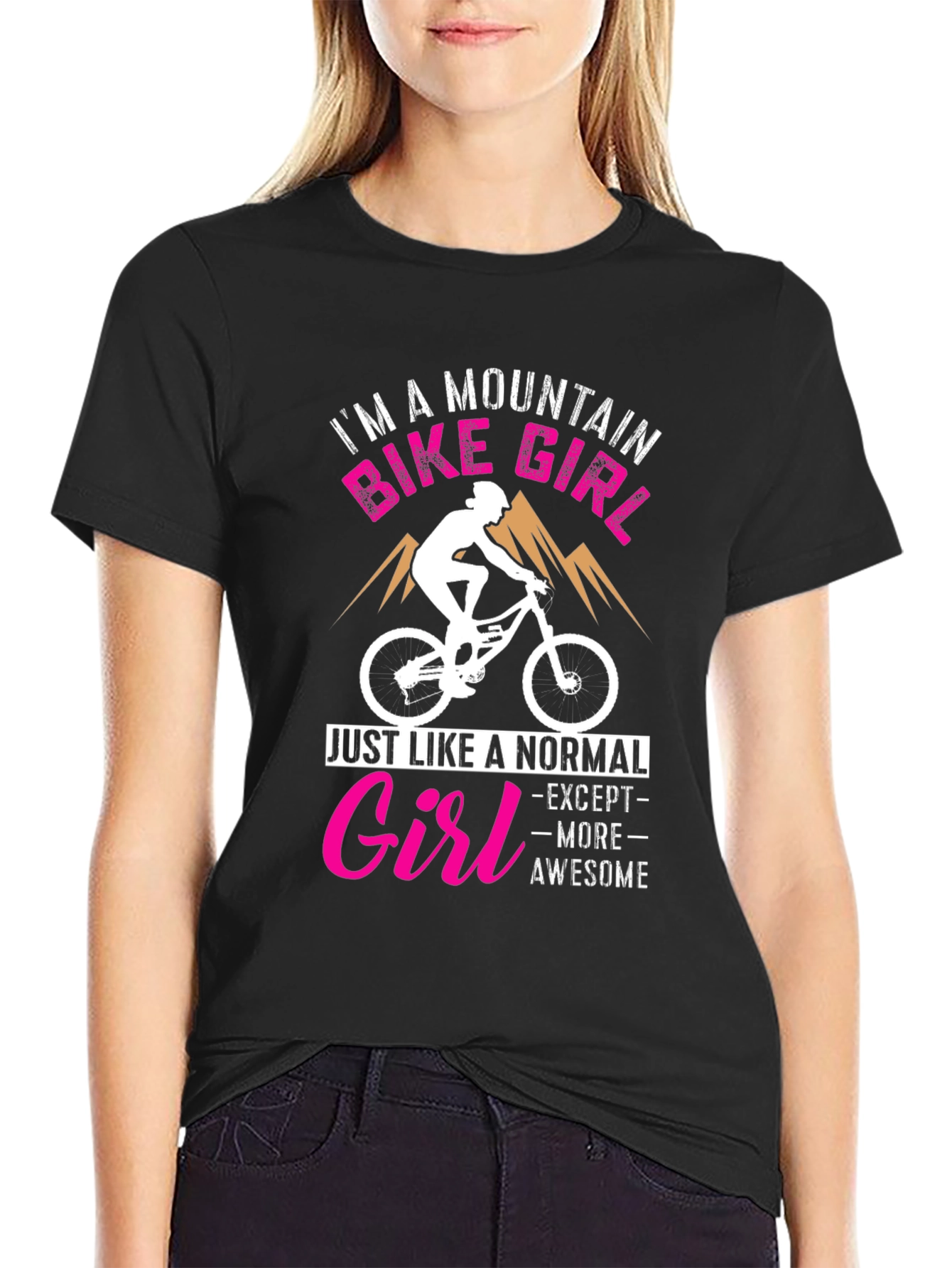 Mountain Bike Girl Graphic Tee - Awesome Biker Shirt