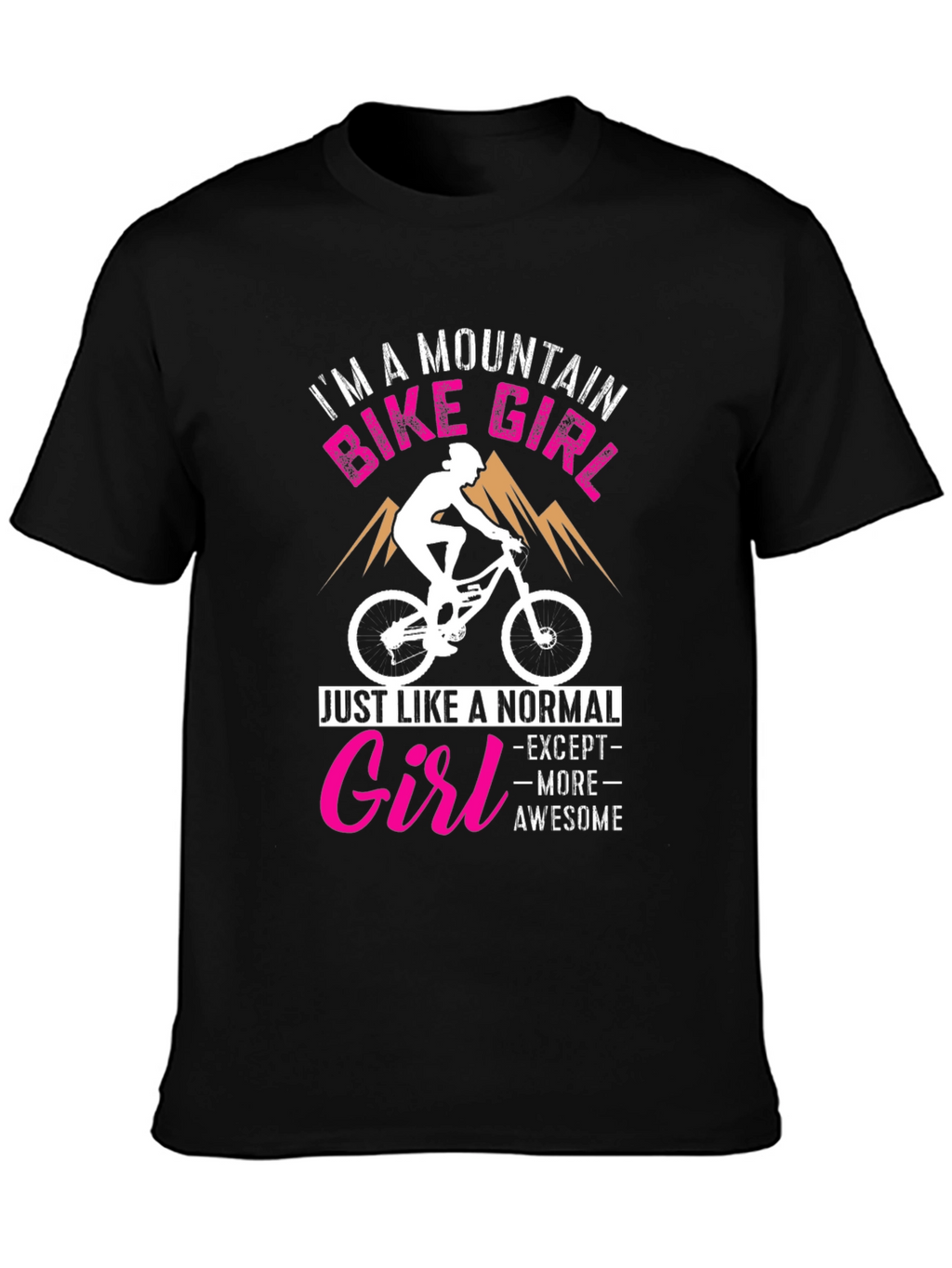 Mountain Bike Girl Graphic Tee - Awesome Biker Shirt