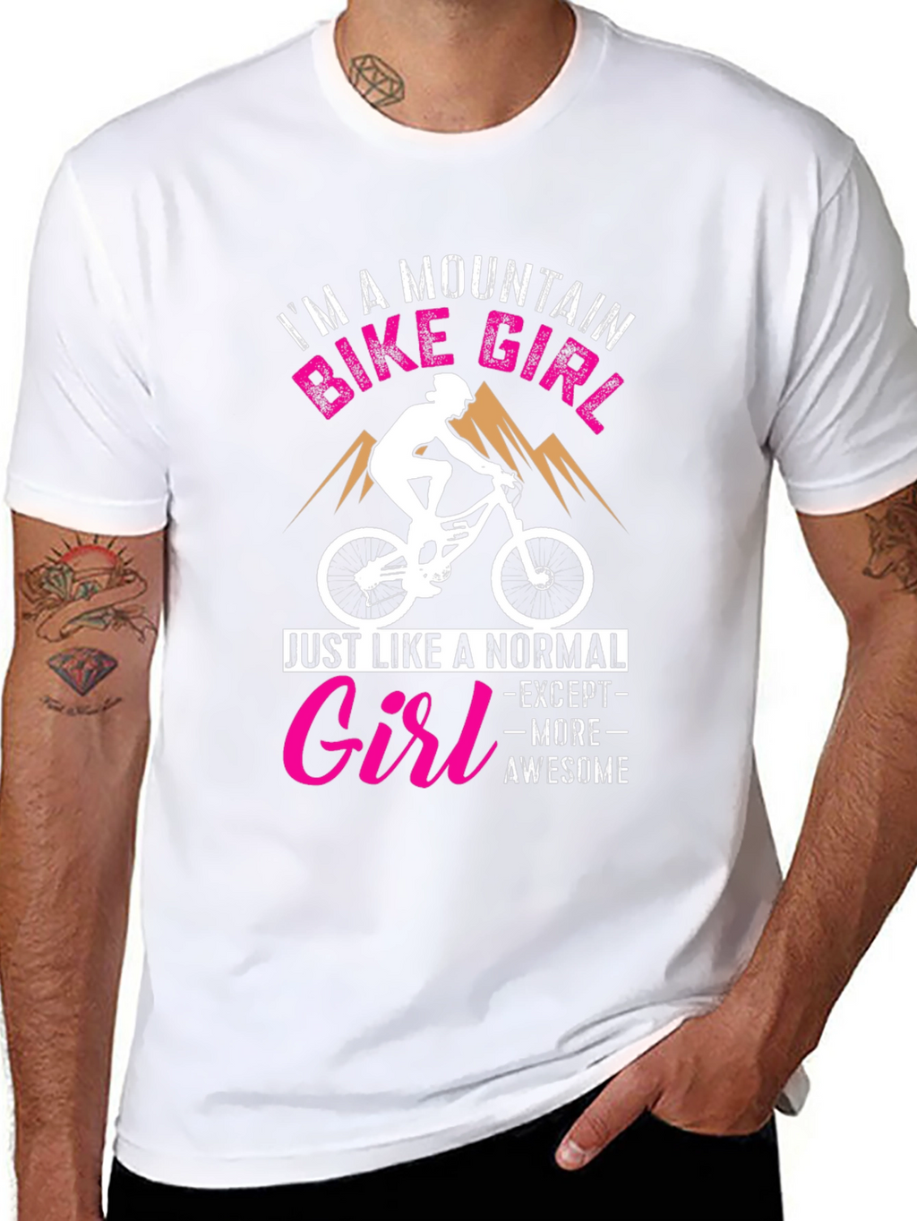 Mountain Bike Girl Graphic Tee - Awesome Biker Shirt