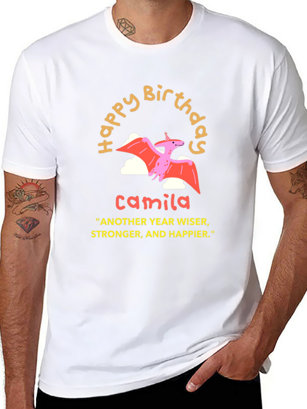 Camila Birthday Pterodactyl T-Shirt - Another Year Wiser!