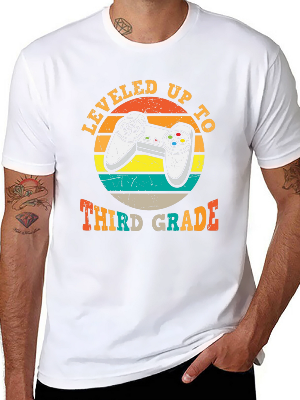 Leveled Up to Third Grade T-Shirt Gamer Style