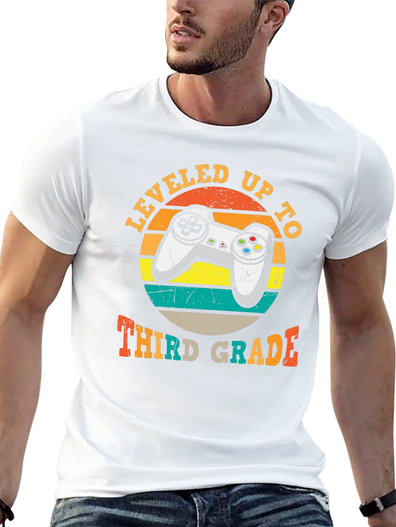 Leveled Up to Third Grade T-Shirt Gamer Style