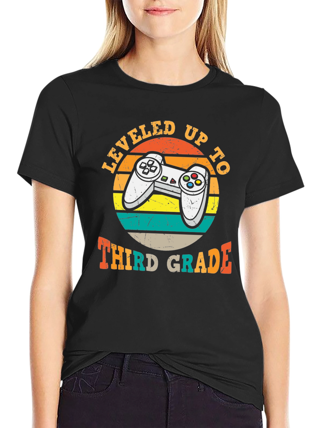 Leveled Up to Third Grade T-Shirt Gamer Style