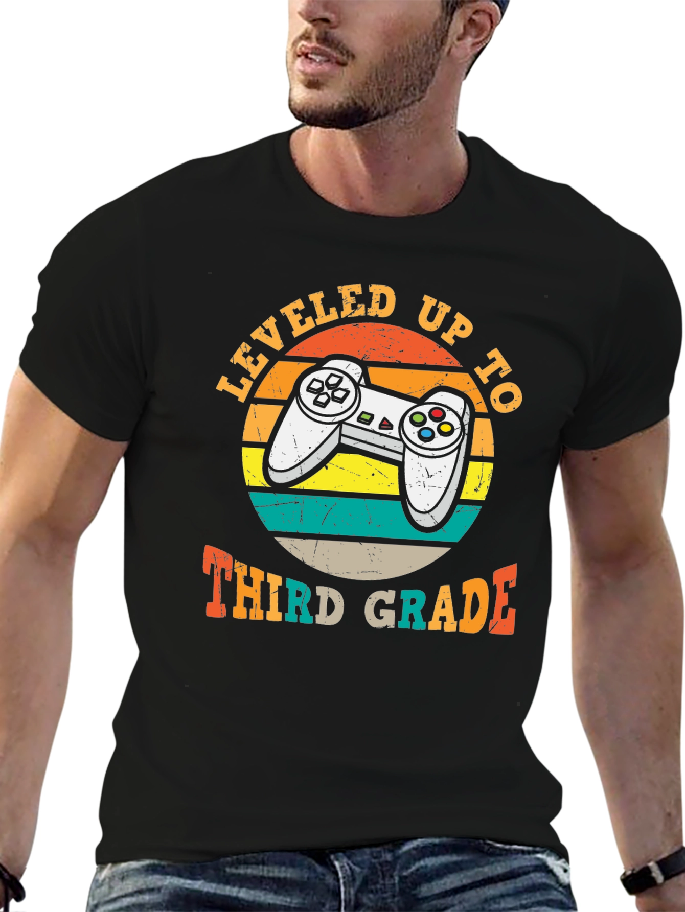 Leveled Up to Third Grade T-Shirt Gamer Style