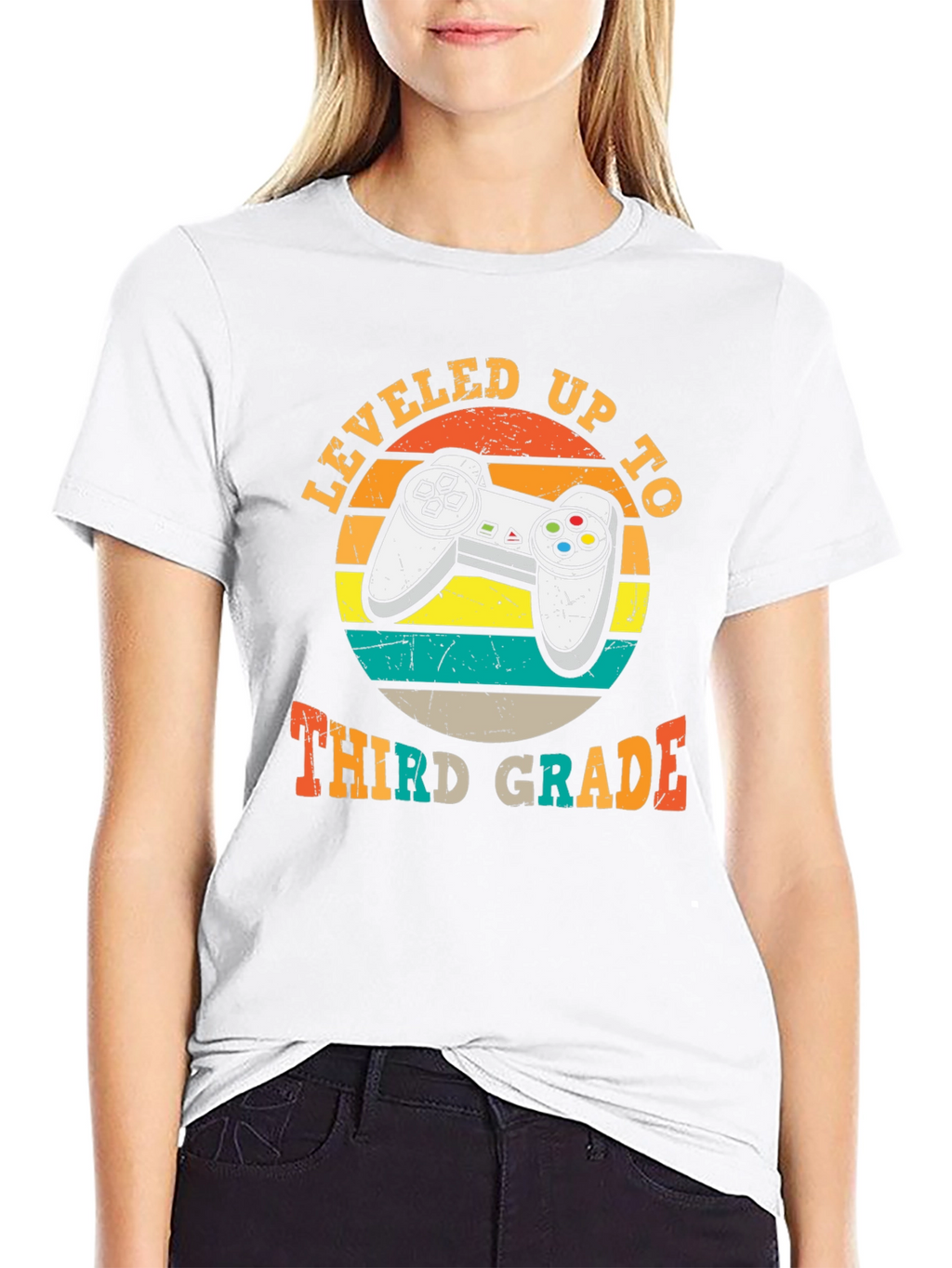 Leveled Up to Third Grade T-Shirt Gamer Style