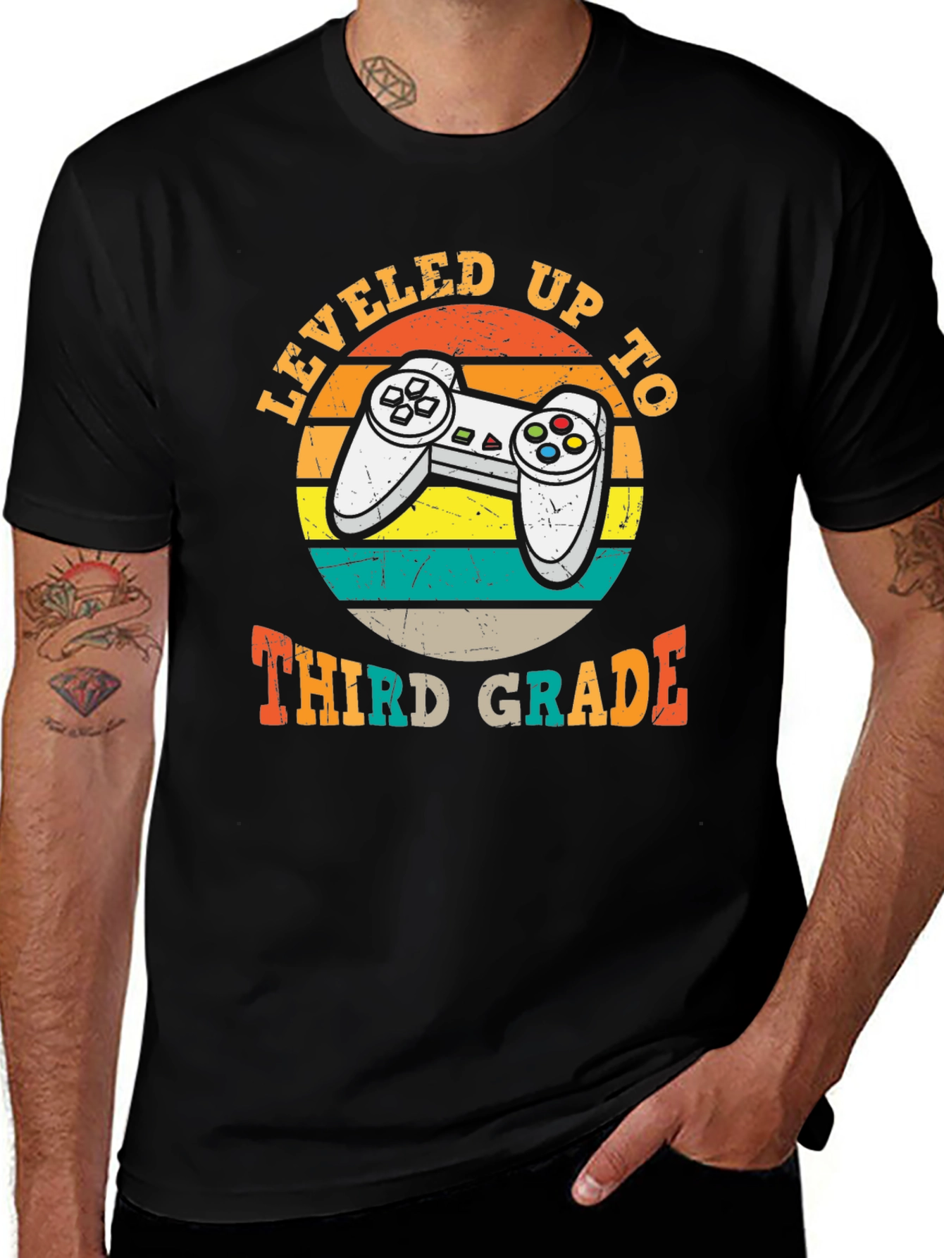 Leveled Up to Third Grade T-Shirt Gamer Style