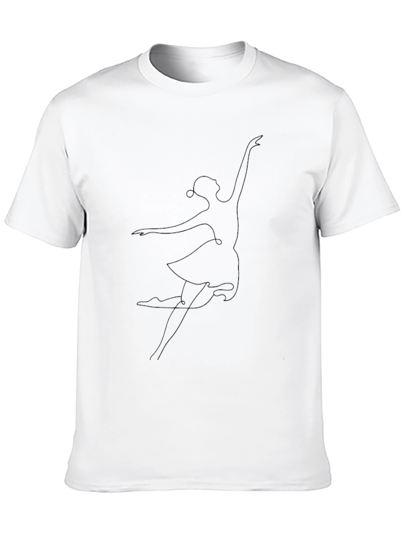 Elegant Ballerina Graphic Black T-Shirt