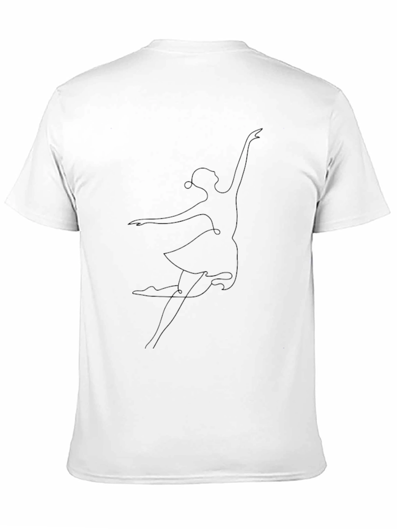 Elegant Ballerina Graphic Black T-Shirt