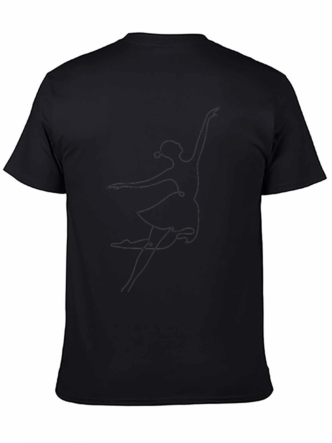 Elegant Ballerina Graphic Black T-Shirt