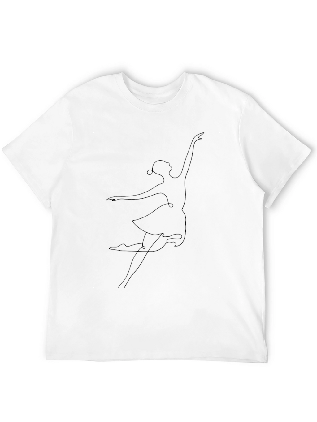 Elegant Ballerina Graphic Black T-Shirt