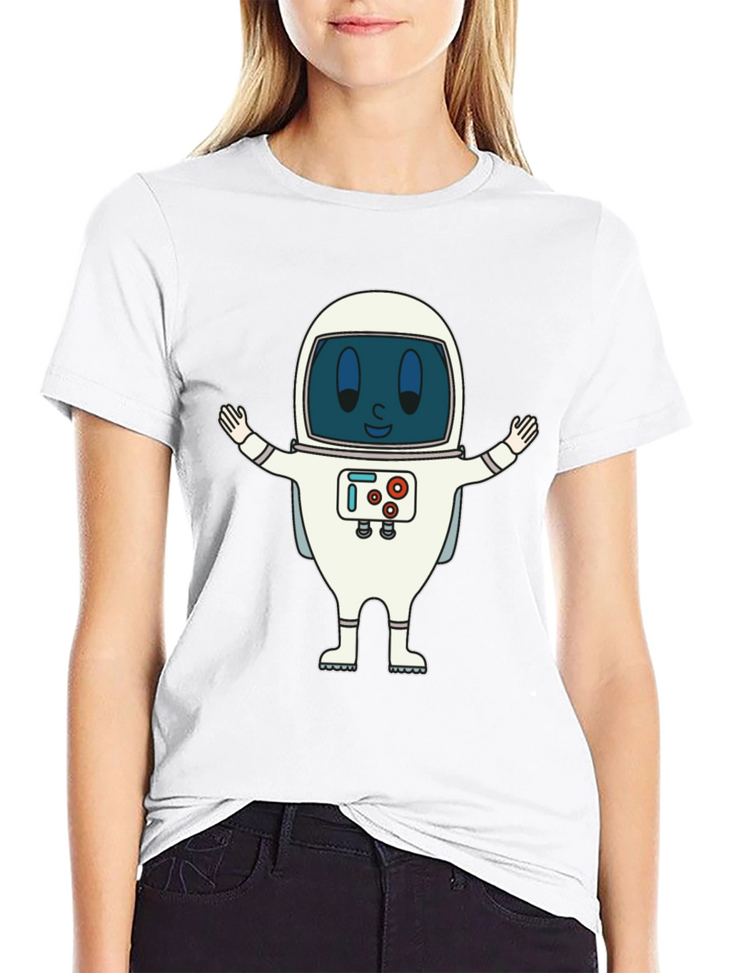 Astronaut Graphic Print T-Shirt - Fun Spaceman Design
