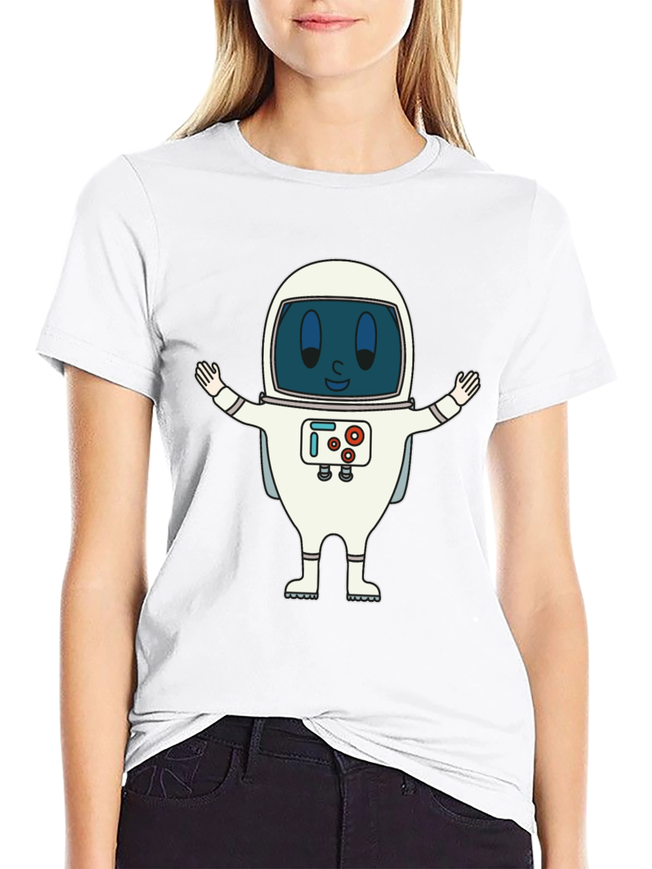 Astronaut Graphic Print T-Shirt - Fun Spaceman Design