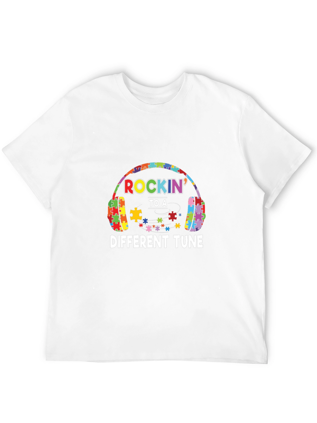 Autism Awareness Puzzle Headphones T-Shirt
