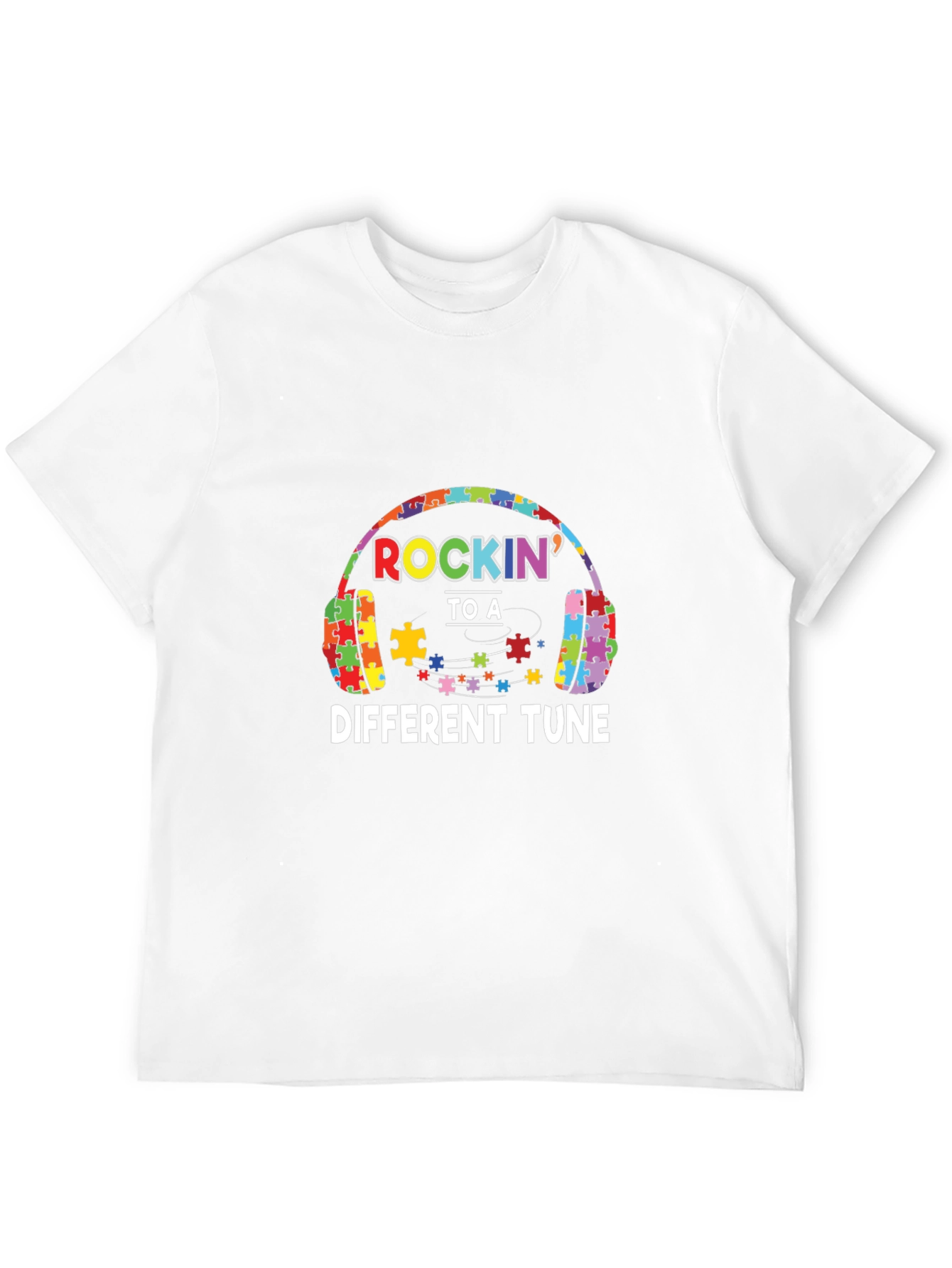 Autism Awareness Puzzle Headphones T-Shirt
