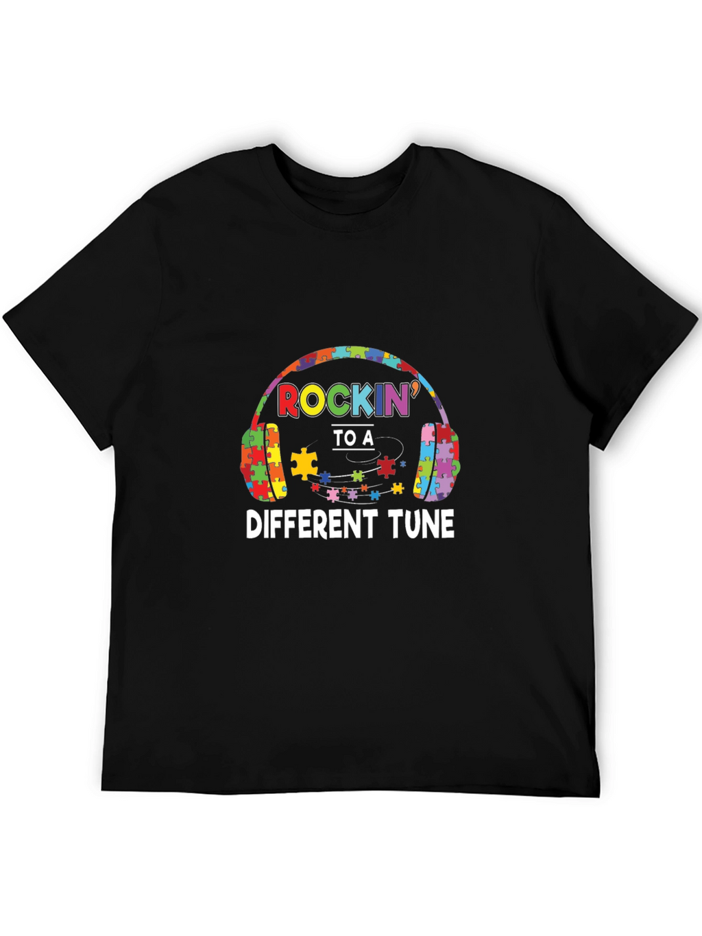 Autism Awareness Puzzle Headphones T-Shirt