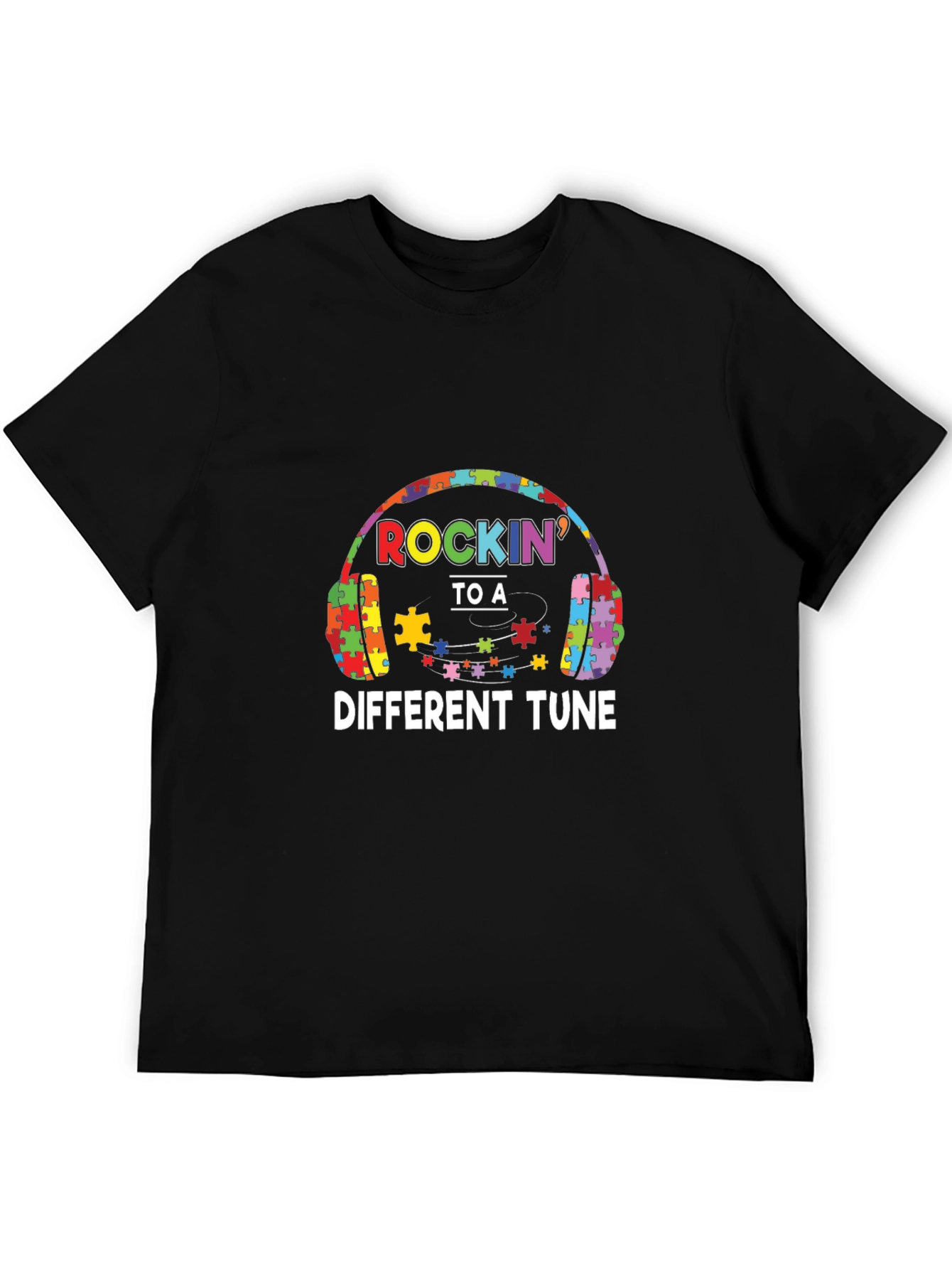 Autism Awareness Puzzle Headphones T-Shirt